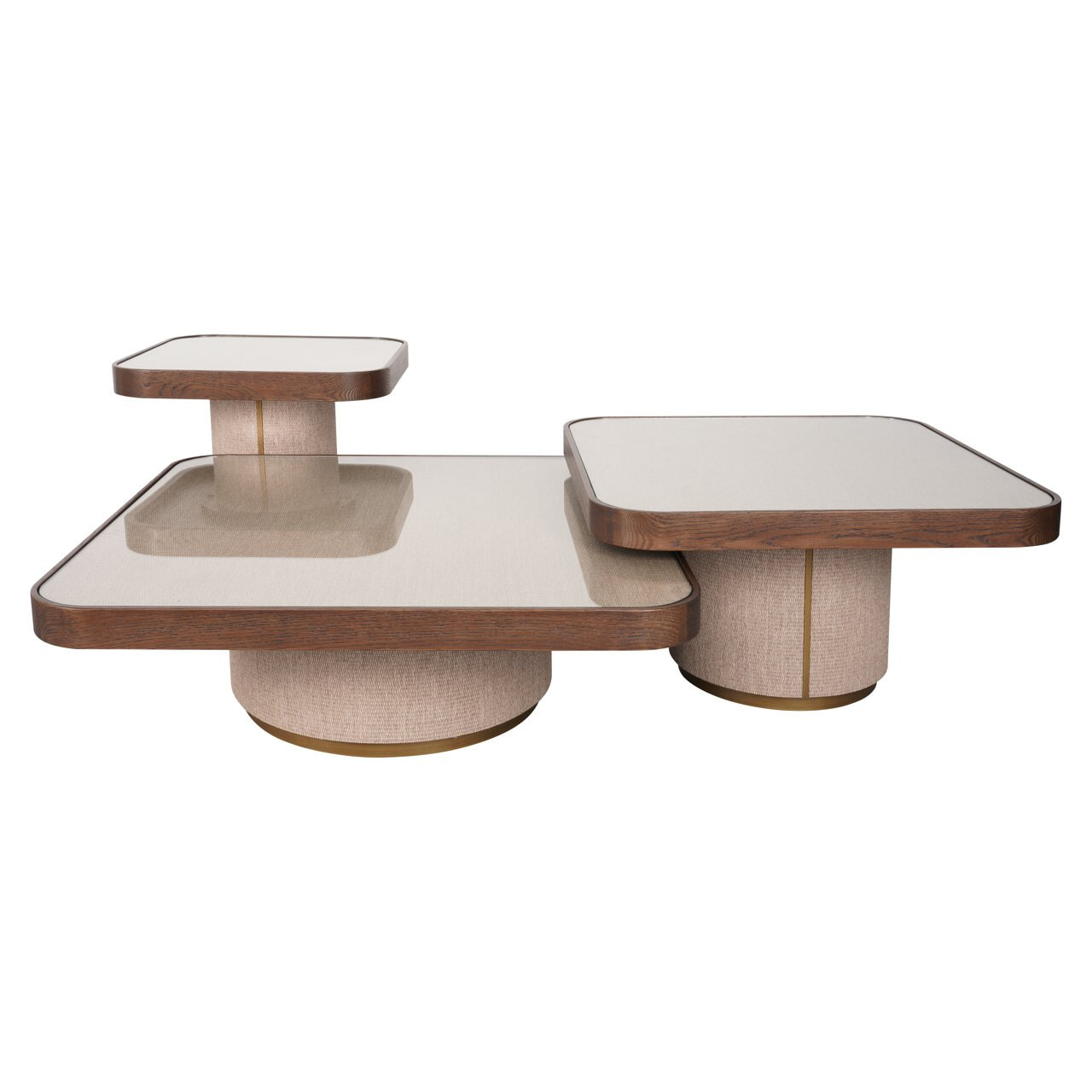 Richmond Salontafel 'Willox' Linnen en eiken, Set van 2 stuks