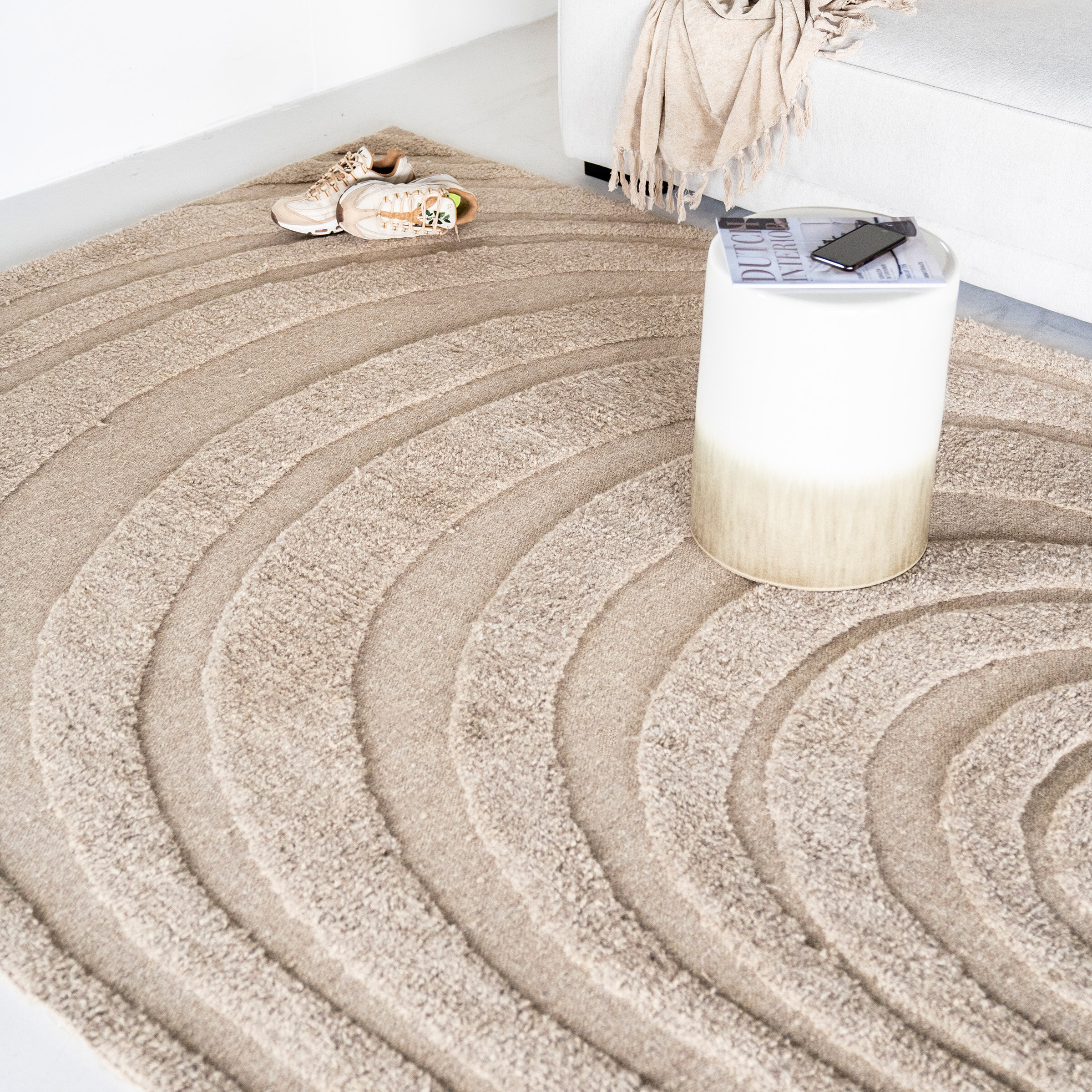 By-Boo Vloerkleed 'Maze' 200 x 300cm, kleur Beige