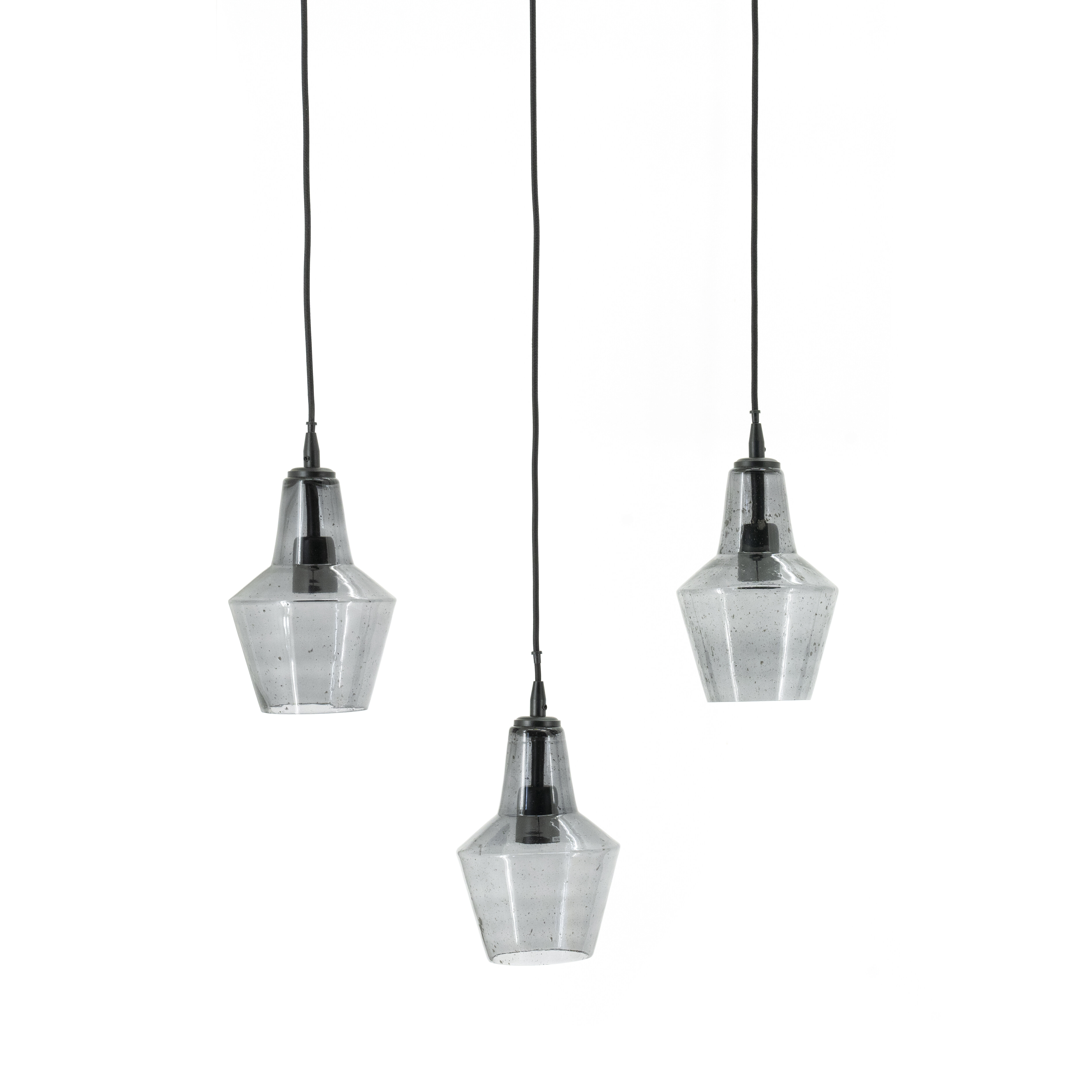 By-Boo Hanglamp Orion Glas, 3-lamps - Zwart