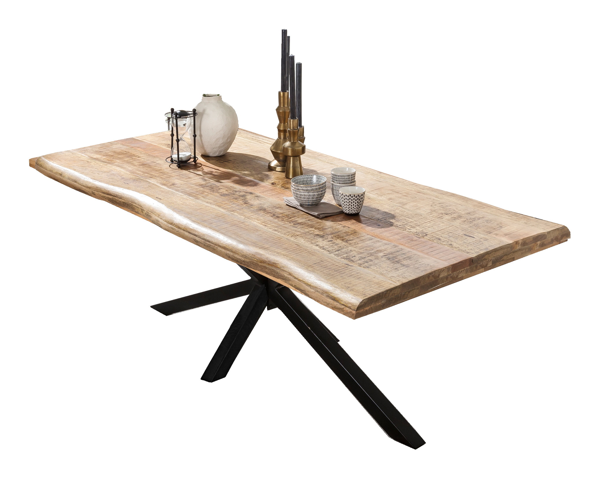 Artistiq Boomstam Eettafel 'Rochelle' Mangohout, 240 x 100cm, kleur Zwart