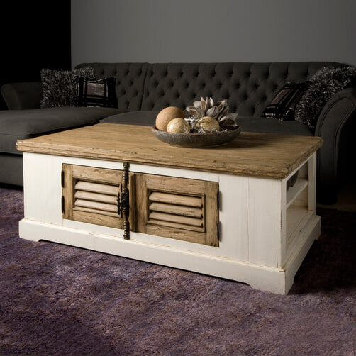 Massief houten salontafel AMAZONAS 120 cm acacia metaal zwarte boomrand Massief houten salontafel AMAZONAS 120 cm acacia metaal zwarte boomrand