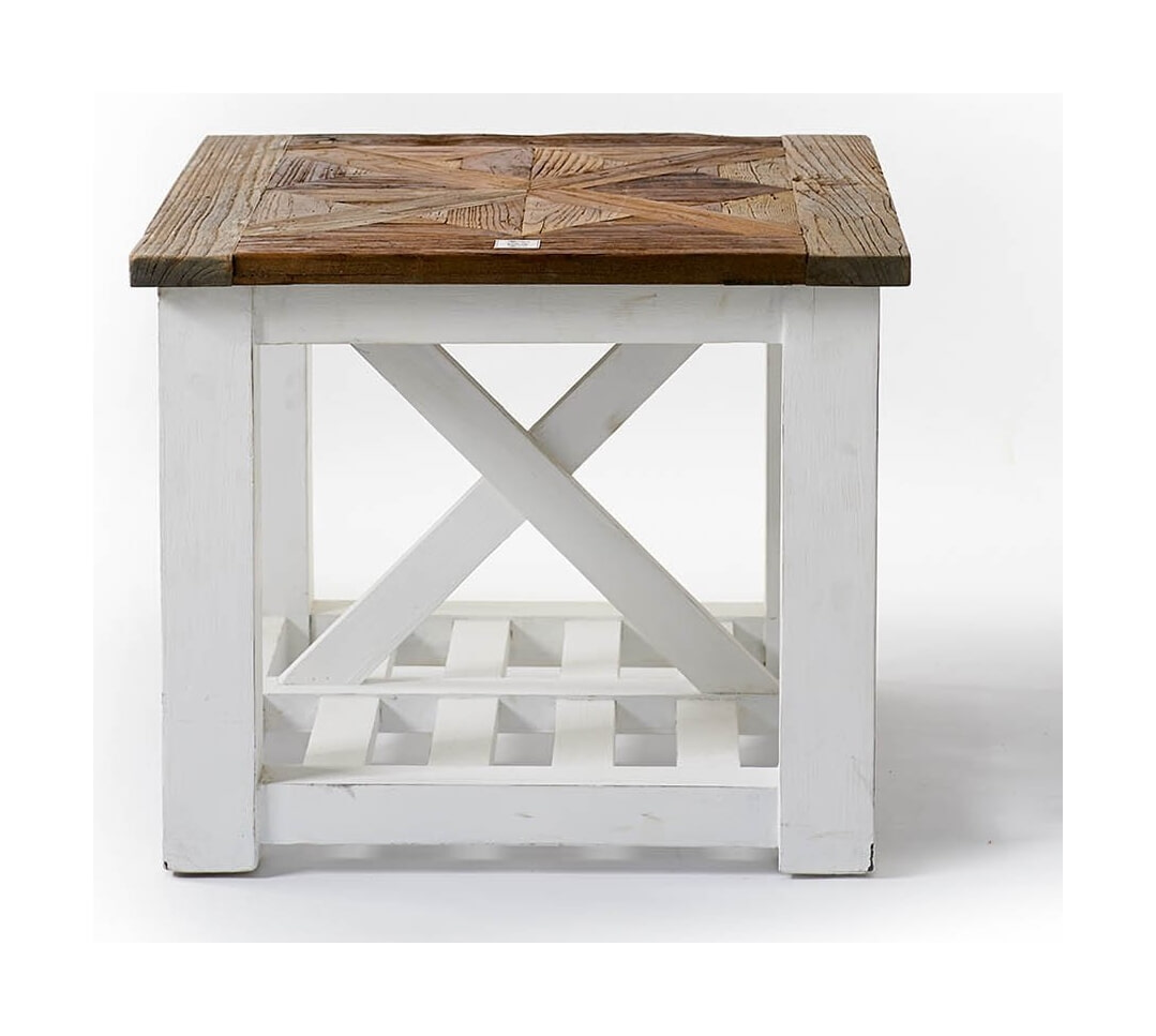 Rivièra Maison Bijzettafel Chateau Chassigny 60cm - Wit - Vierkant