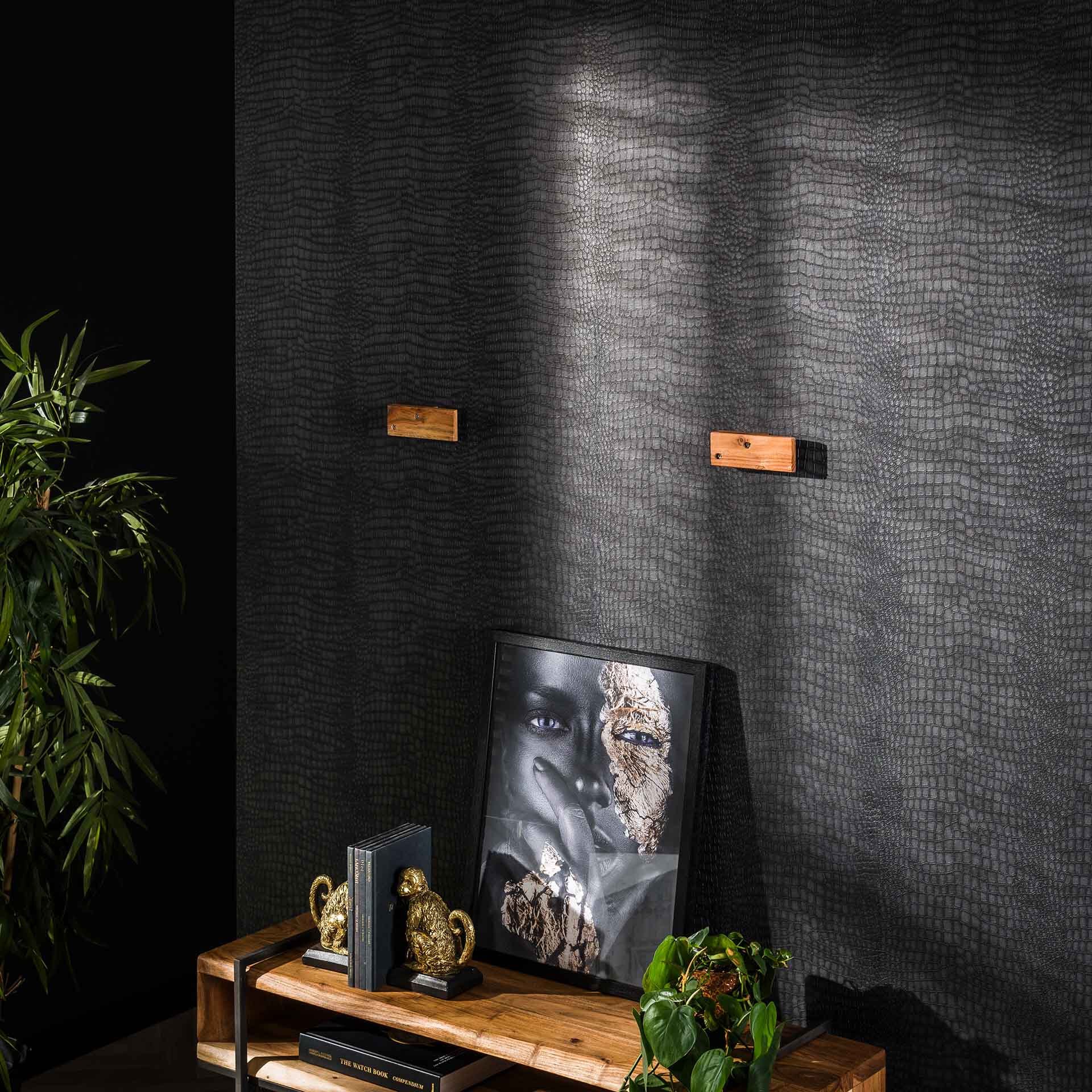 LifestyleFurn Wandplank/TV-meubel 'Mac' Acaciahout, 200cm