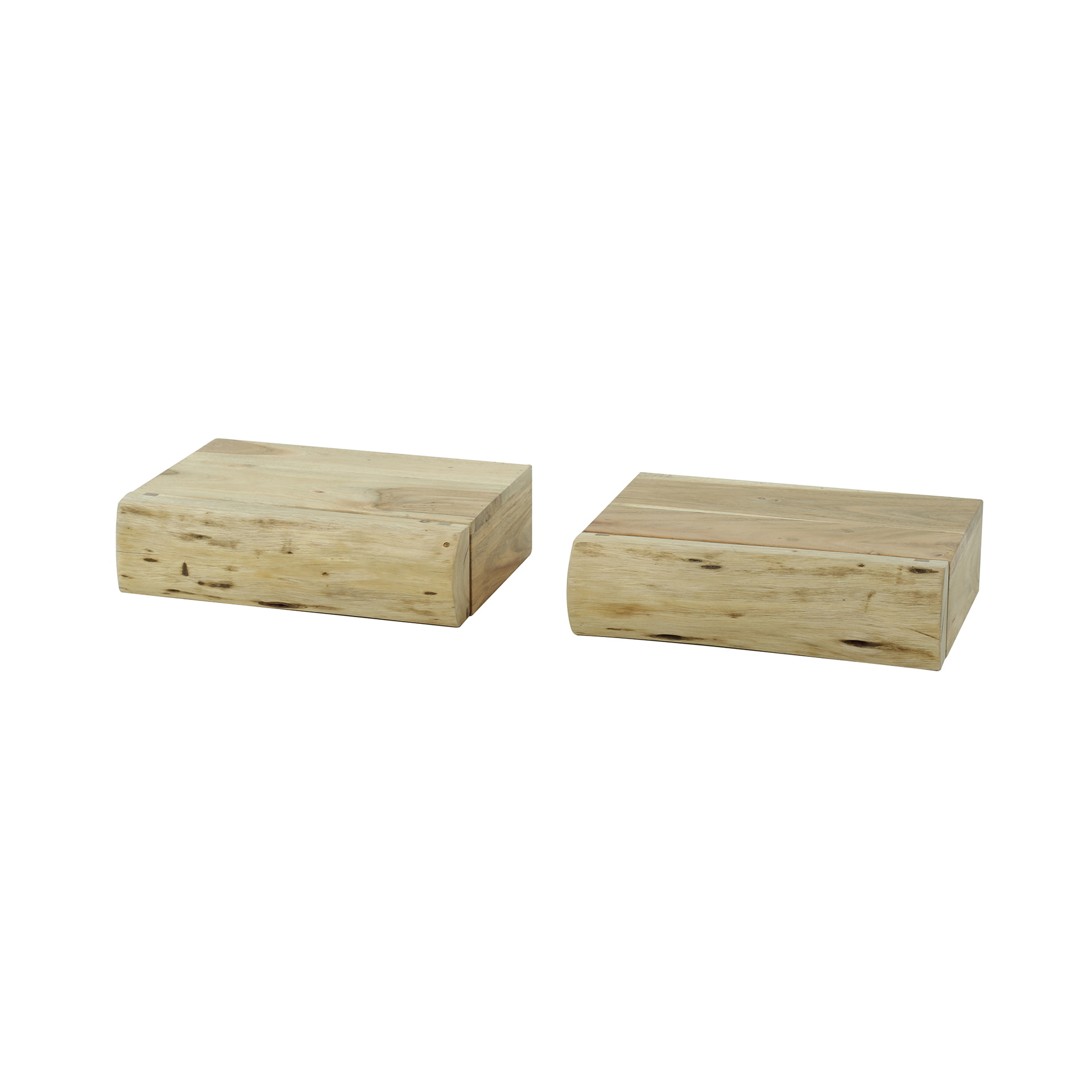 LifestyleFurn Zwevend Nachtkastje 'Hind' XS, Met 1 lade, Acaciahout, Set van 2 stuks