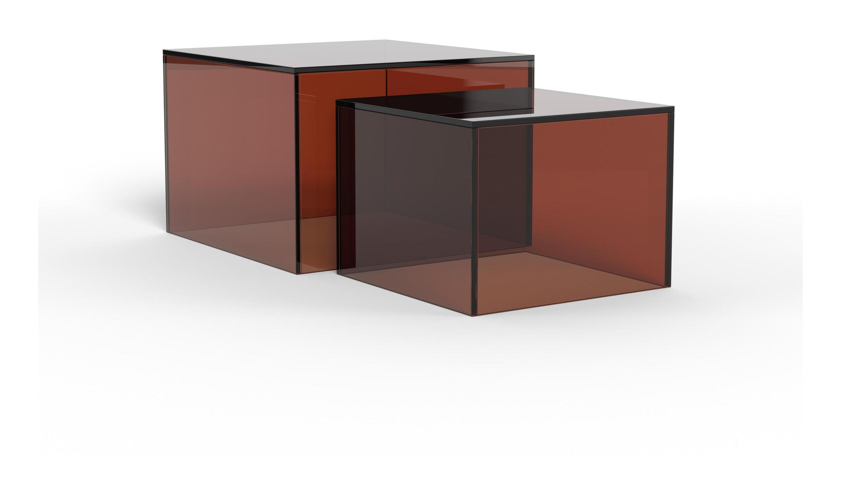 Bendt Salontafel 'Flavian' Glas, Set van 2 stuks, kleur Bruin