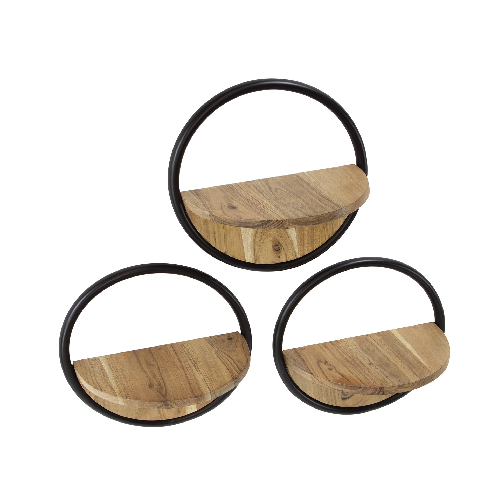 LifestyleFurn Wandplank 'Renée' Acaciahout, Set van 3 stuks