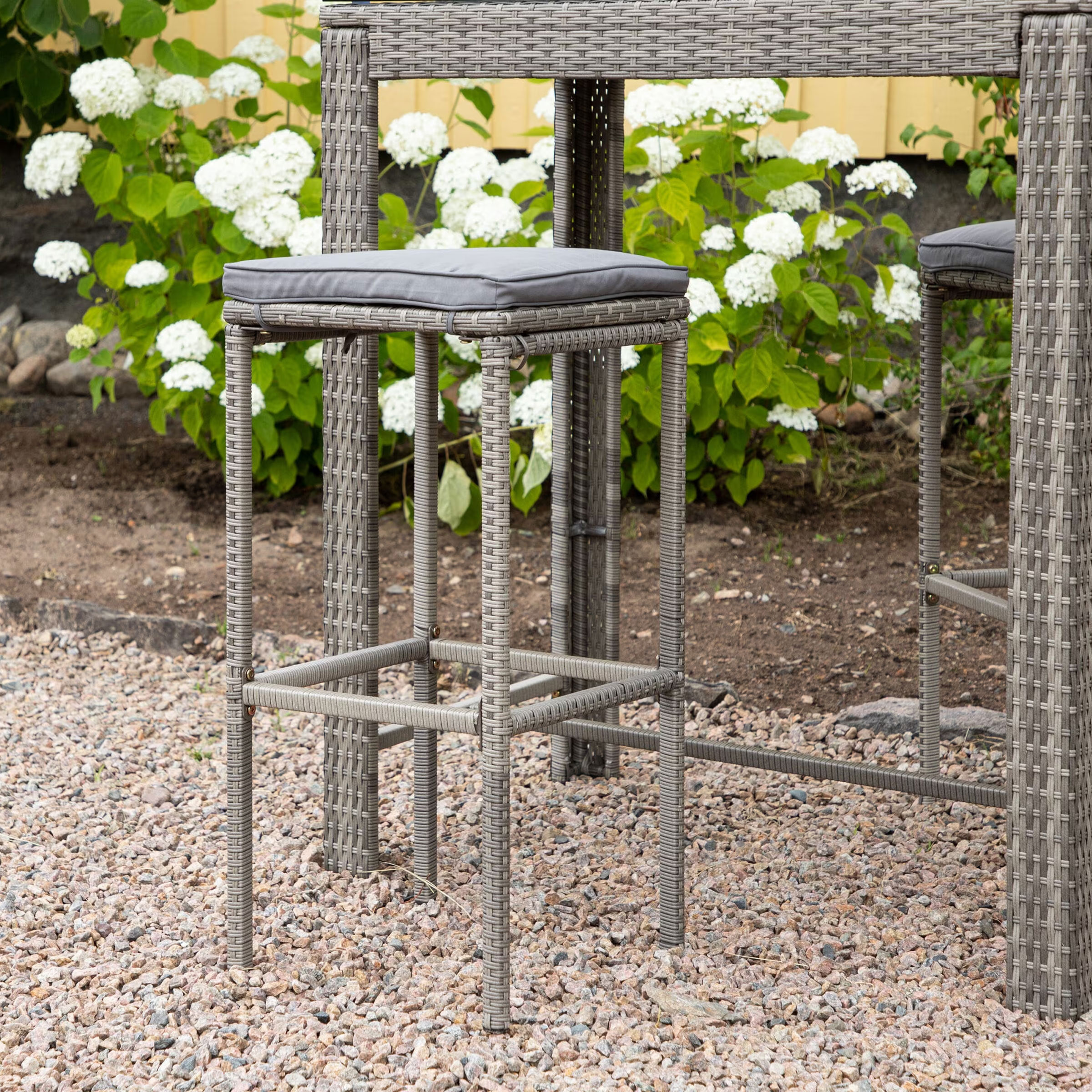 Nohr Outdoor Barkruk Rozanne Wicker (zithoogte 75cm) - Grijs