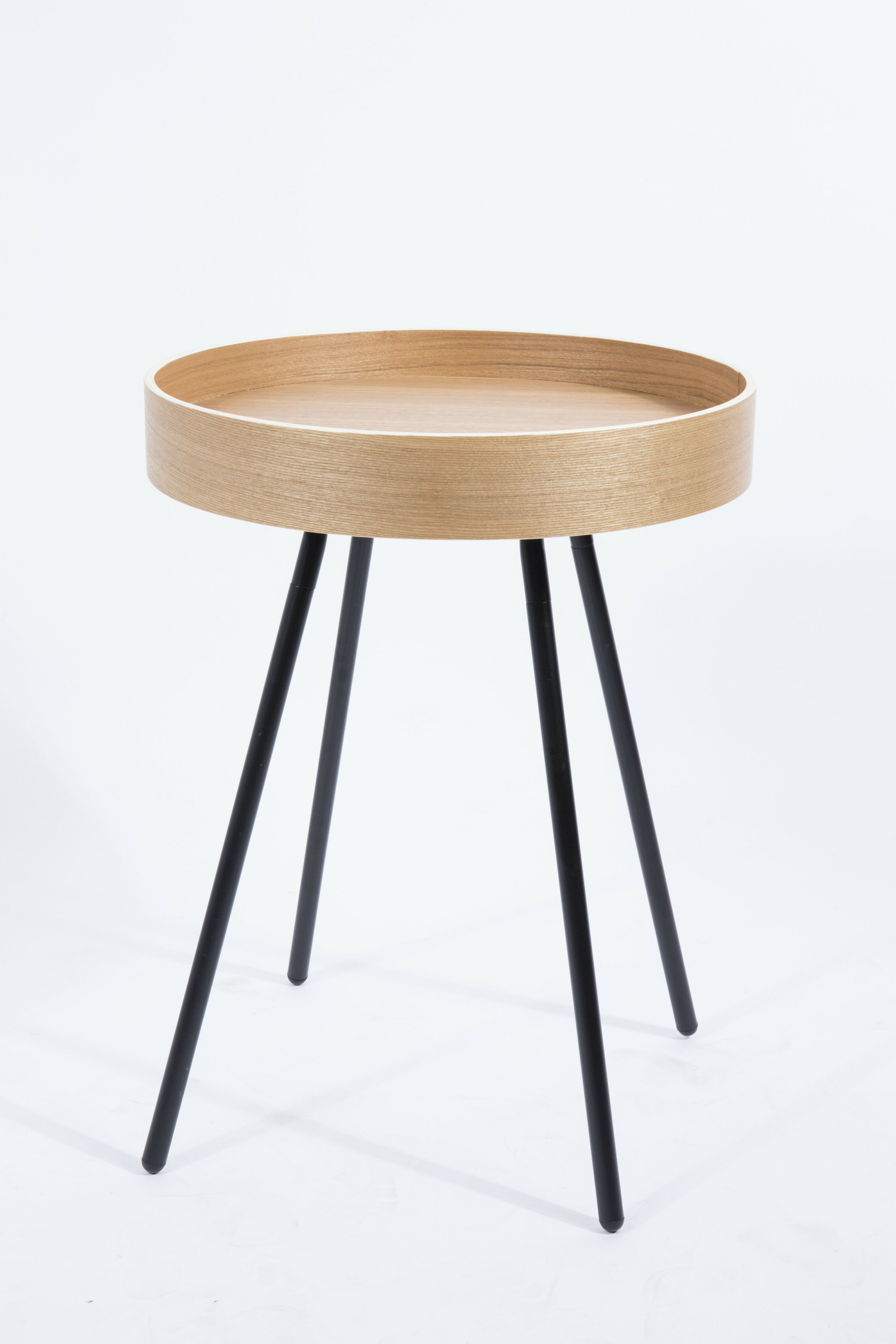 Zuiver Ronde Bijzettafel 'Oak Tray' Eikenhout, 46cm