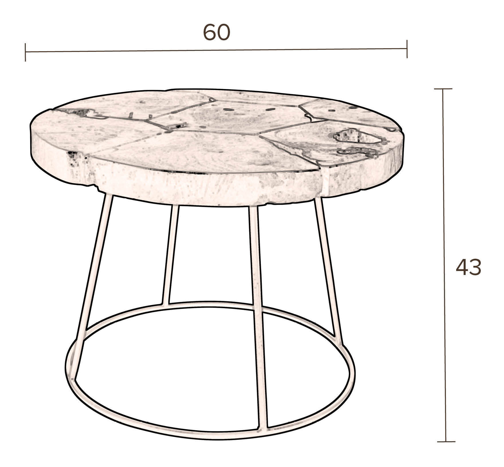 Dutchbone Bijzettafel 'Kraton' 60cm