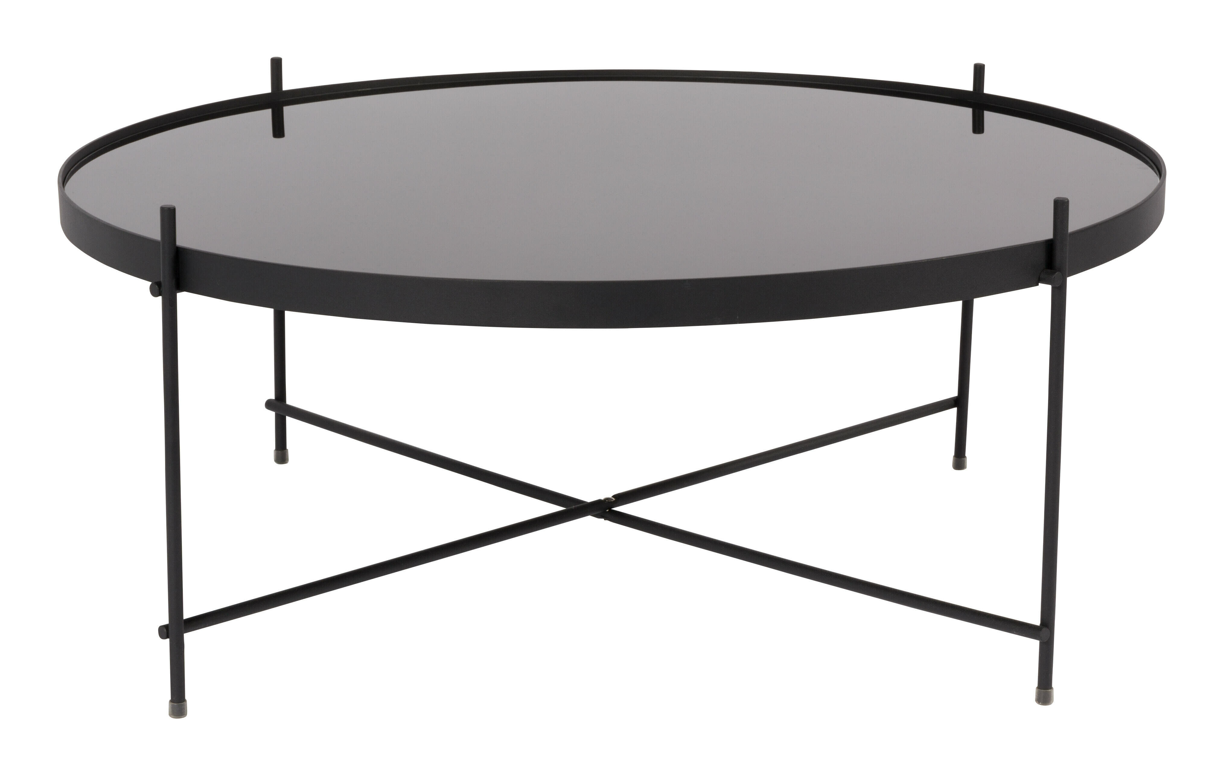 Zuiver Ronde Salontafel 'Cupid' Glas, 82cm, kleur Zwart