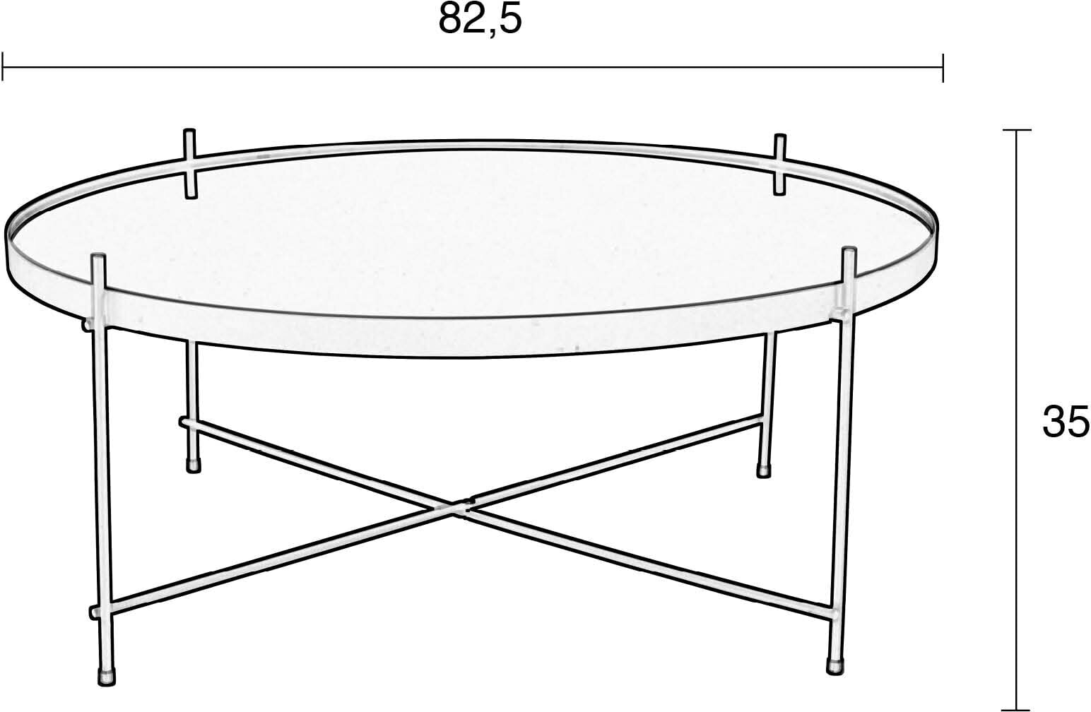Zuiver Ronde Salontafel 'Cupid' Glas, 82cm, kleur Zwart