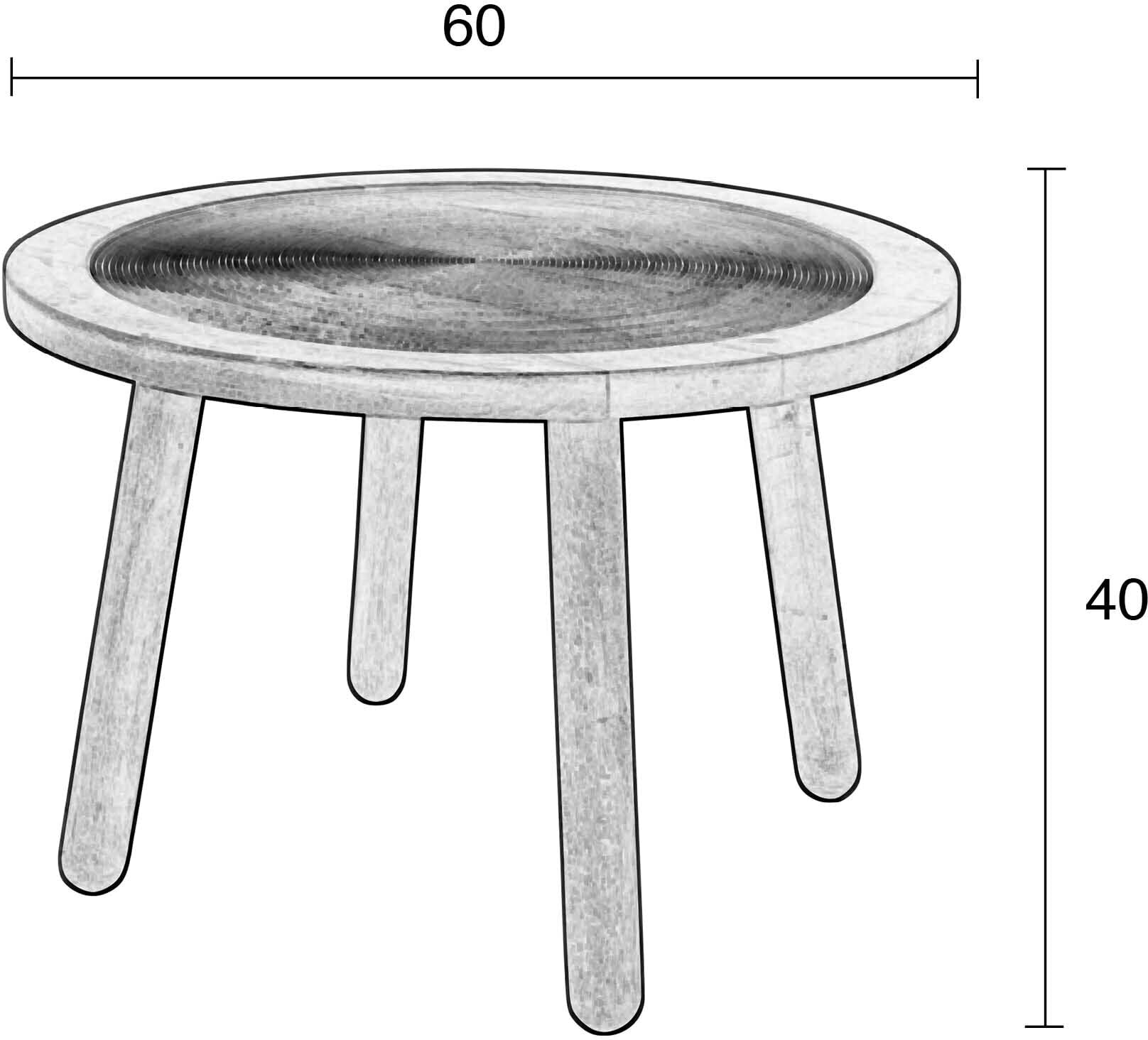 Zuiver Ronde Bijzettafel 'Dendron' Mangohout, 60cm