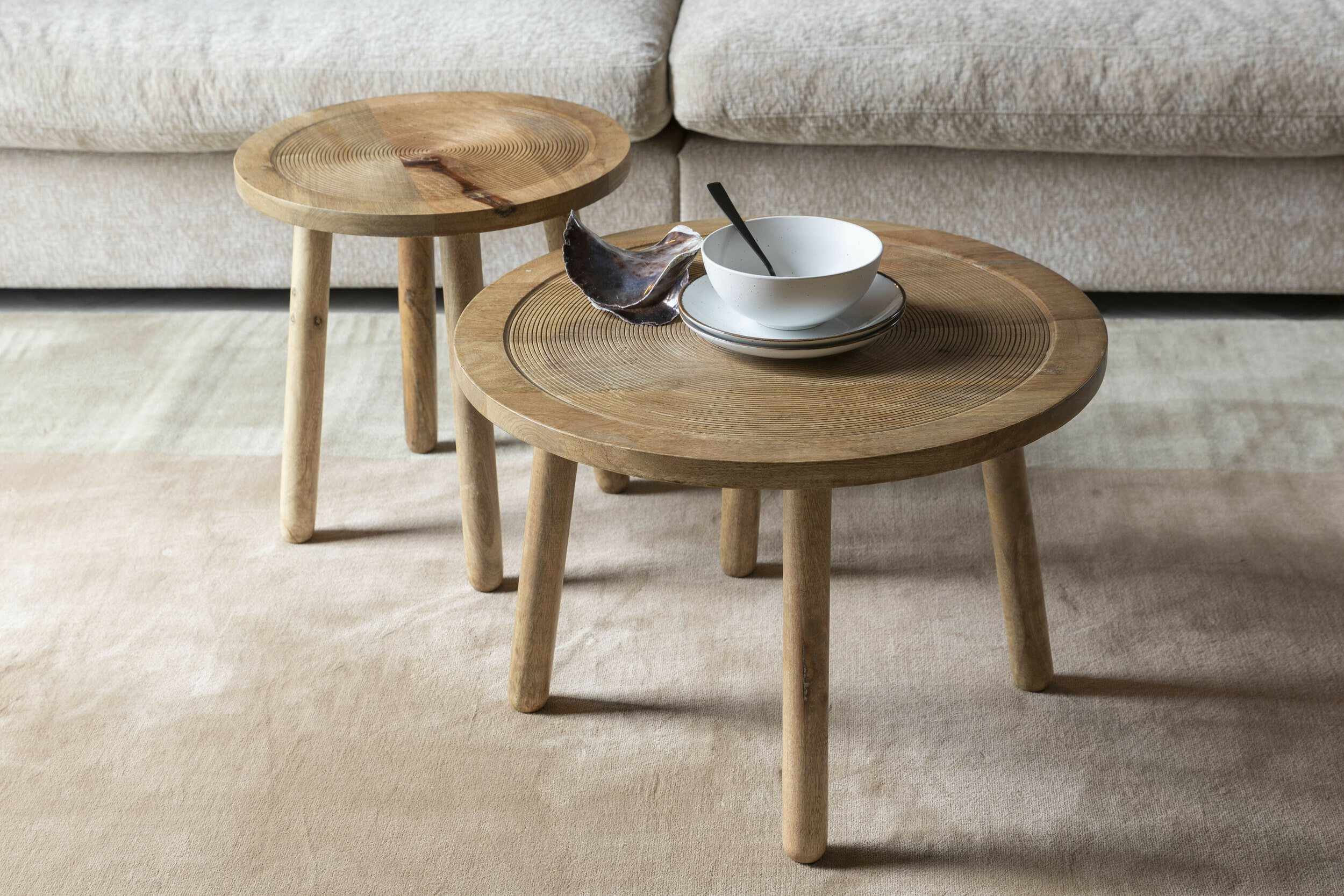 Zuiver Ronde Bijzettafel 'Dendron' Mangohout, 60cm