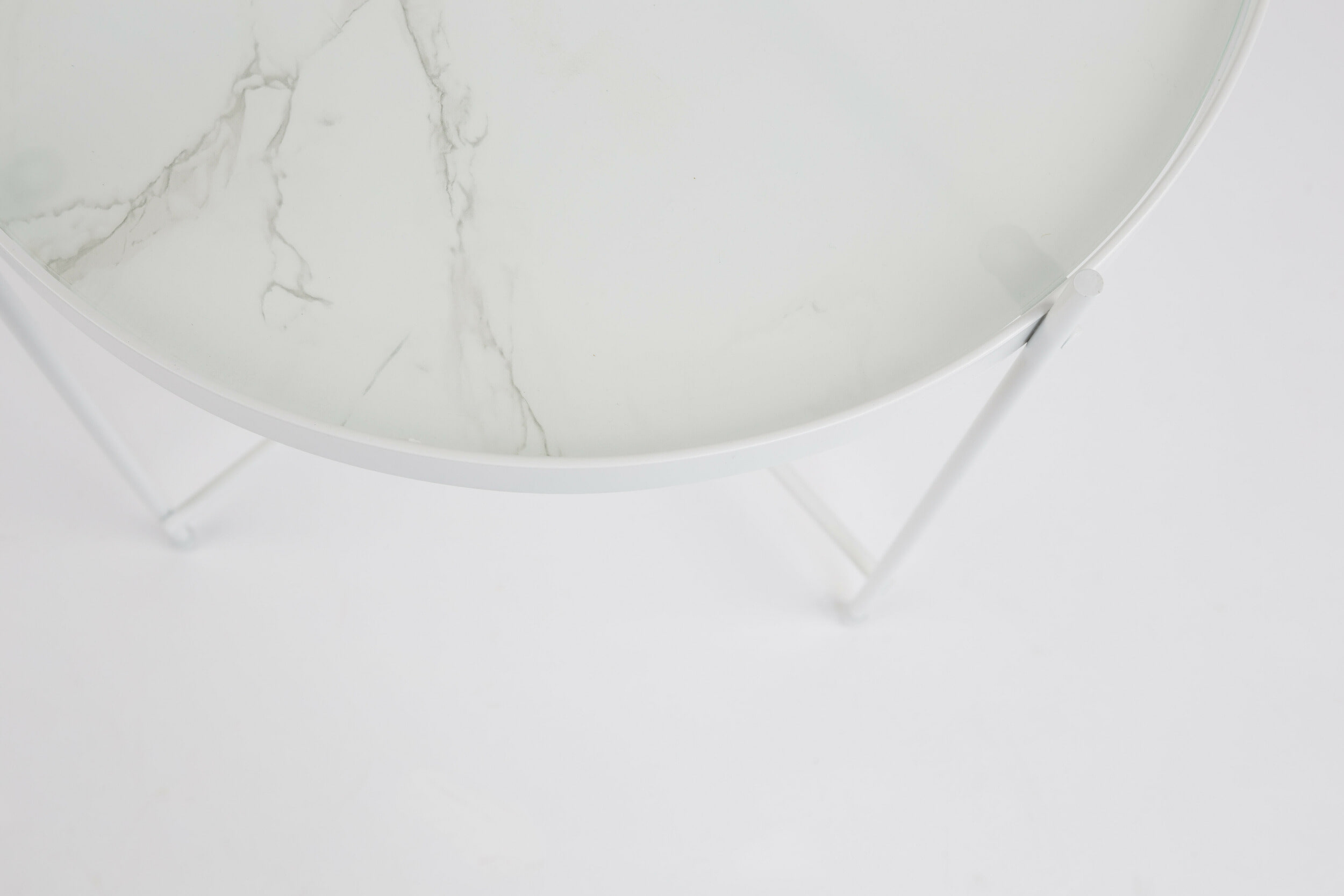 Zuiver Ronde Bijzettafel 'Cupid' Marmerlook, 43cm