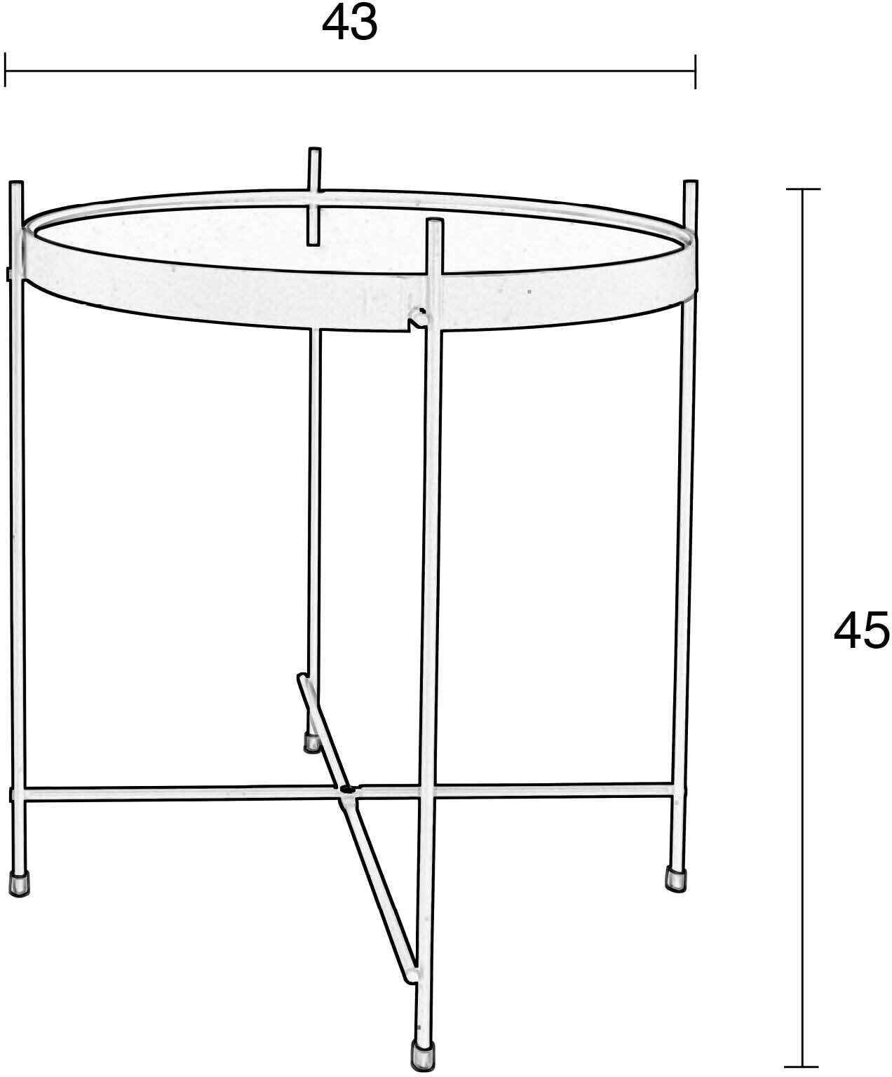 Zuiver Ronde Bijzettafel 'Cupid' Marmerlook, 43cm