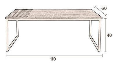 Dutchbone Salontafel 'Randi' Mangohout, 110 x 60cm