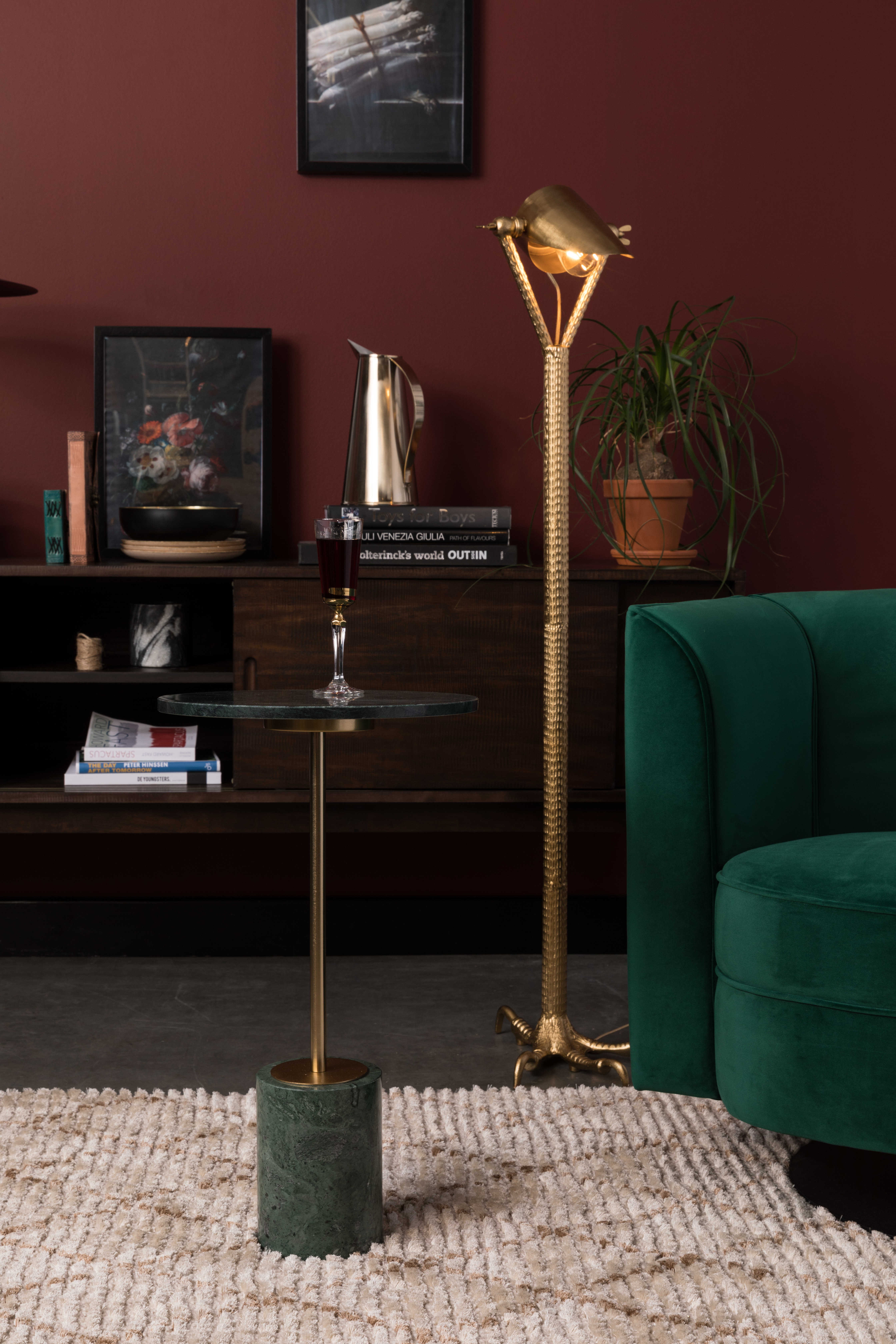 Dutchbone Bijzettafel 'Gunnar' Marmer, kleur Groen