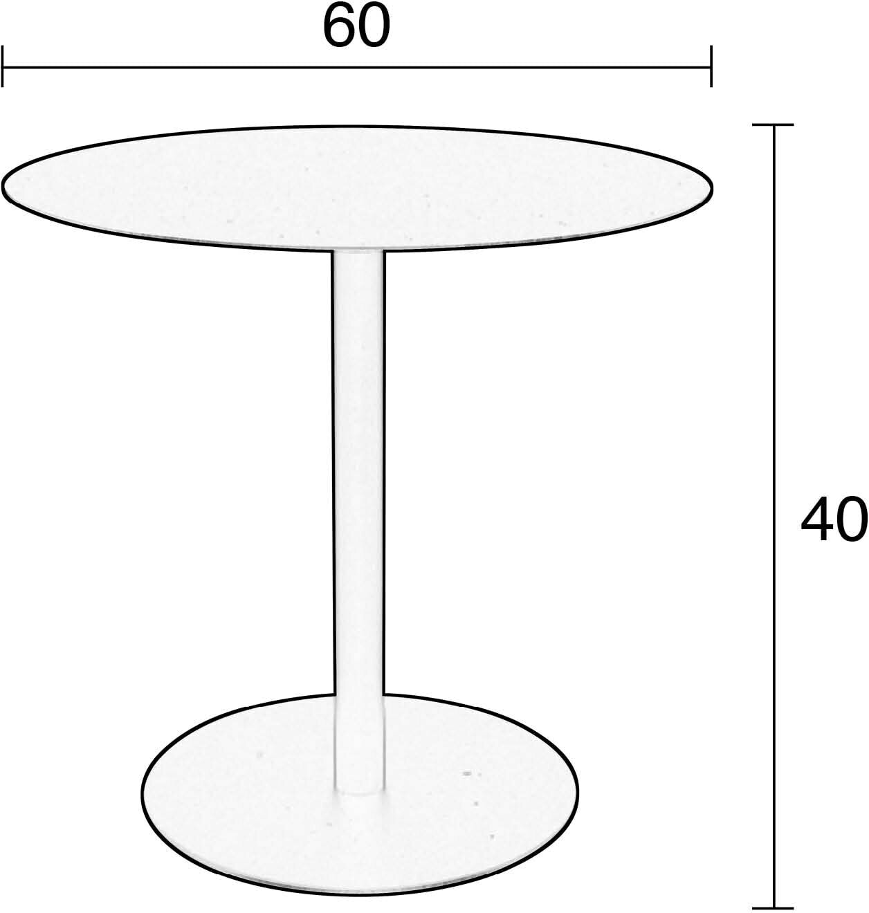 Zuiver Ronde Bijzettafel 'Snow' Staal, 60cm, kleur Zwart