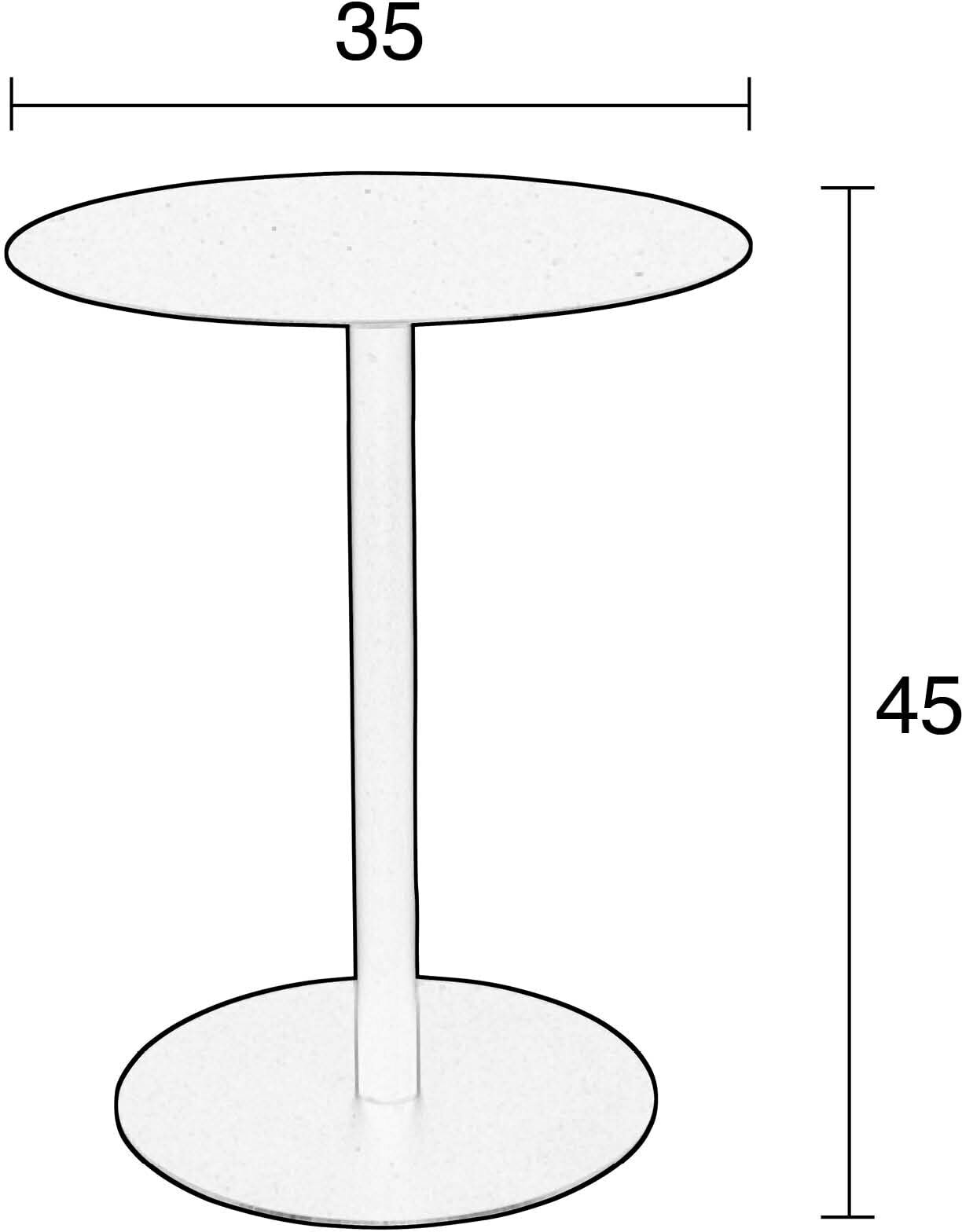 Zuiver Ronde Bijzettafel 'Snow' Staal, 35cm, kleur Zwart
