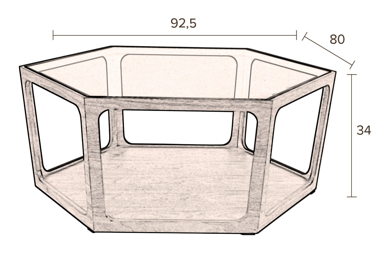 Dutchbone Salontafel 'Sita' 92.5 x 80cm