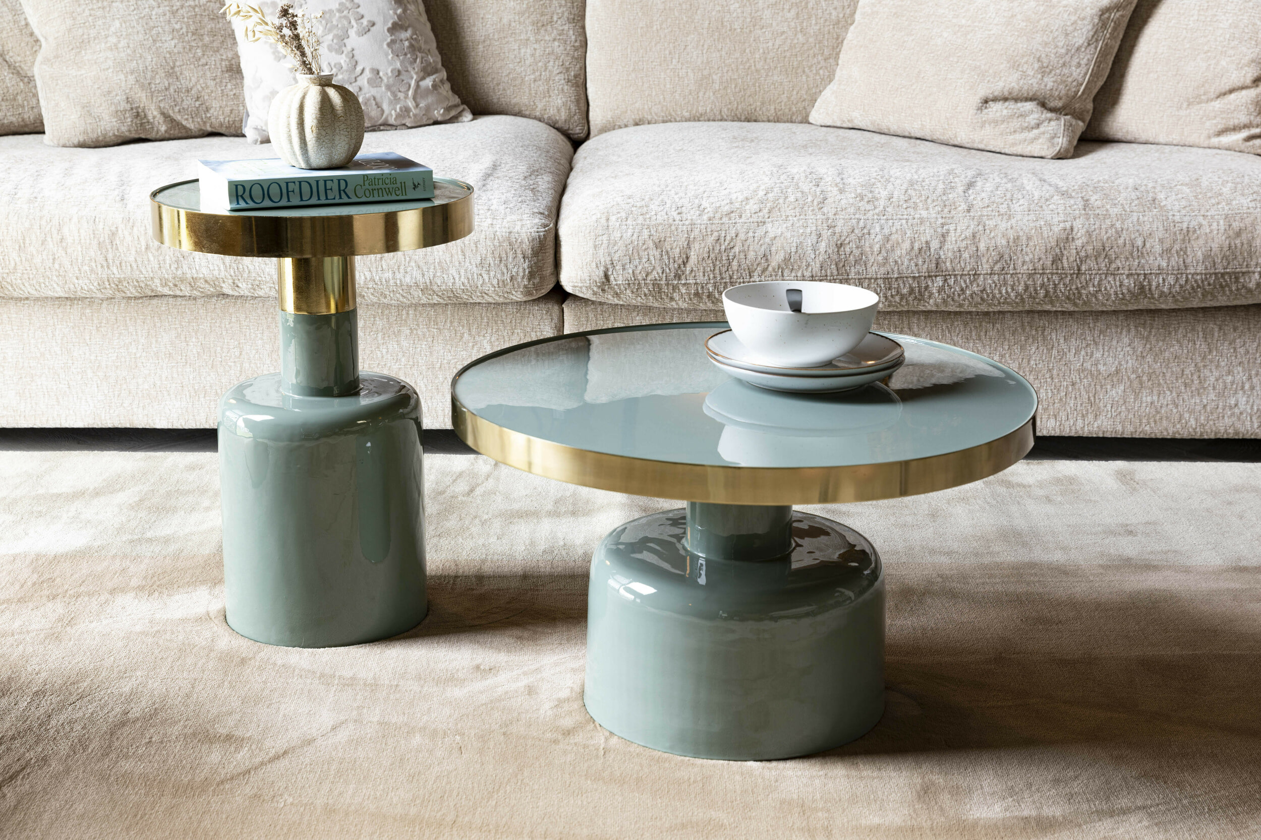 Zuiver Ronde Bijzettafel 'Glam' 36cm, kleur Groen