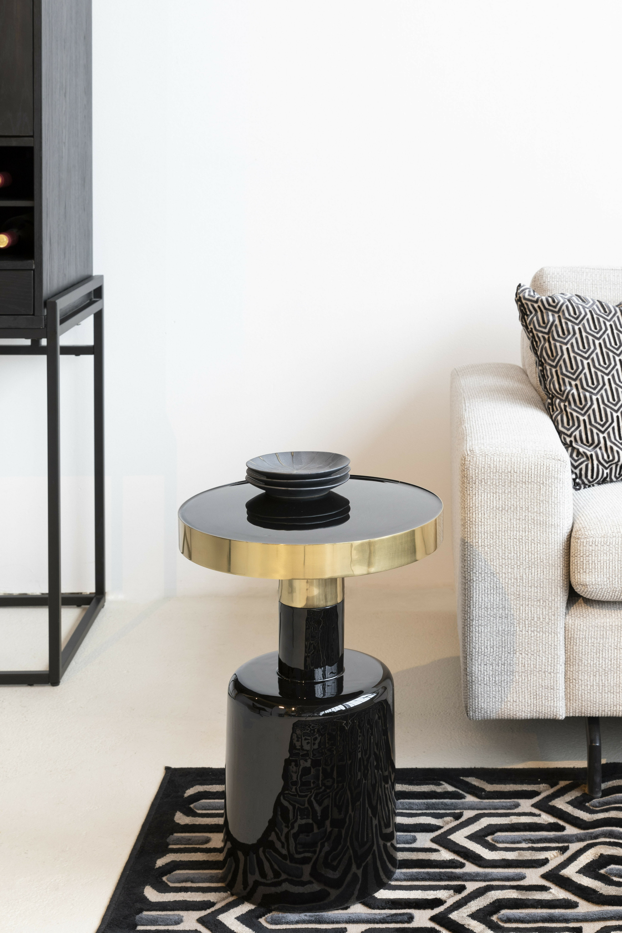 Zuiver Ronde Bijzettafel 'Glam' 36cm, kleur Zwart