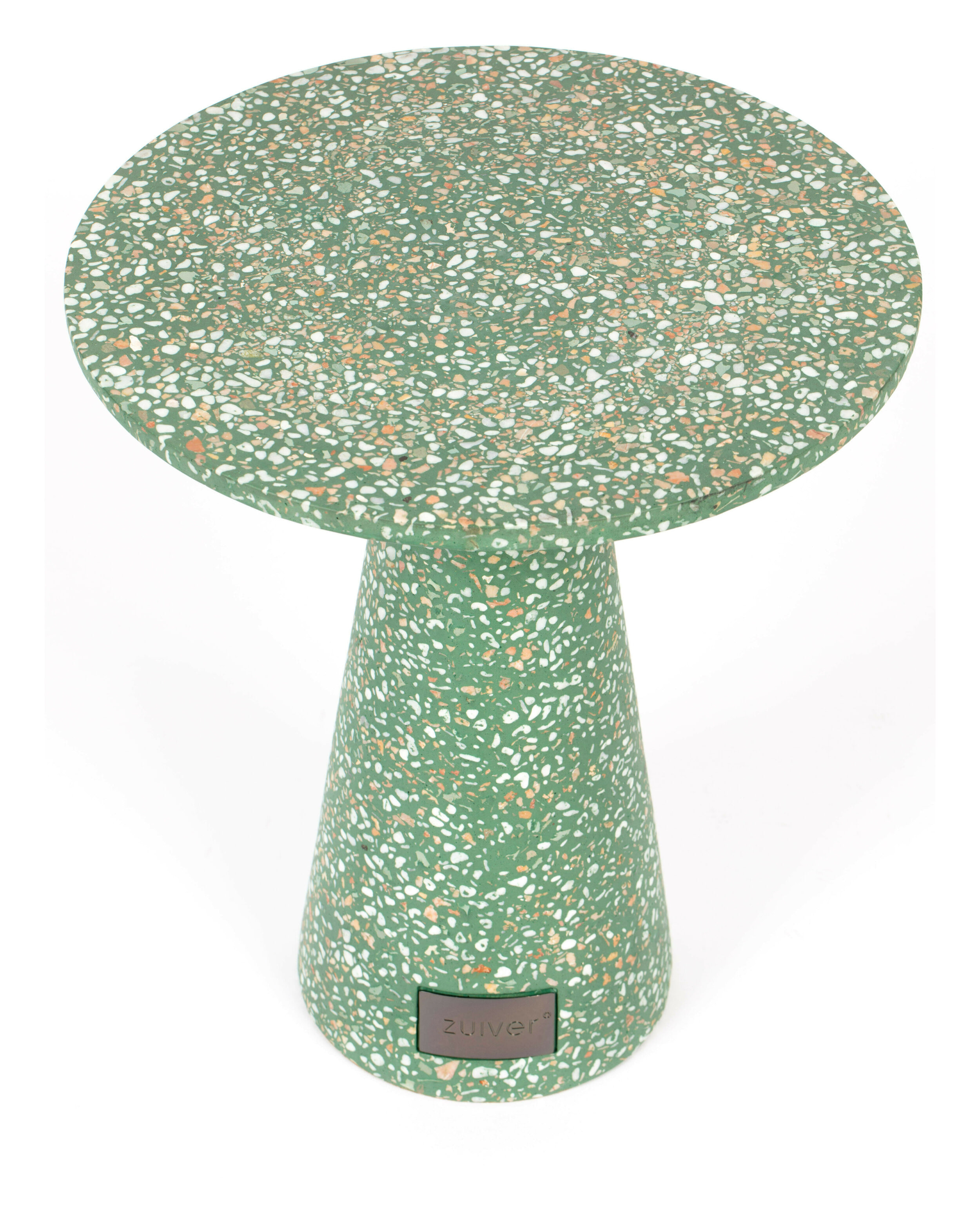 Zuiver Ronde Bijzettafel 'Victoria' Terrazzo, 41cm, kleur Groen