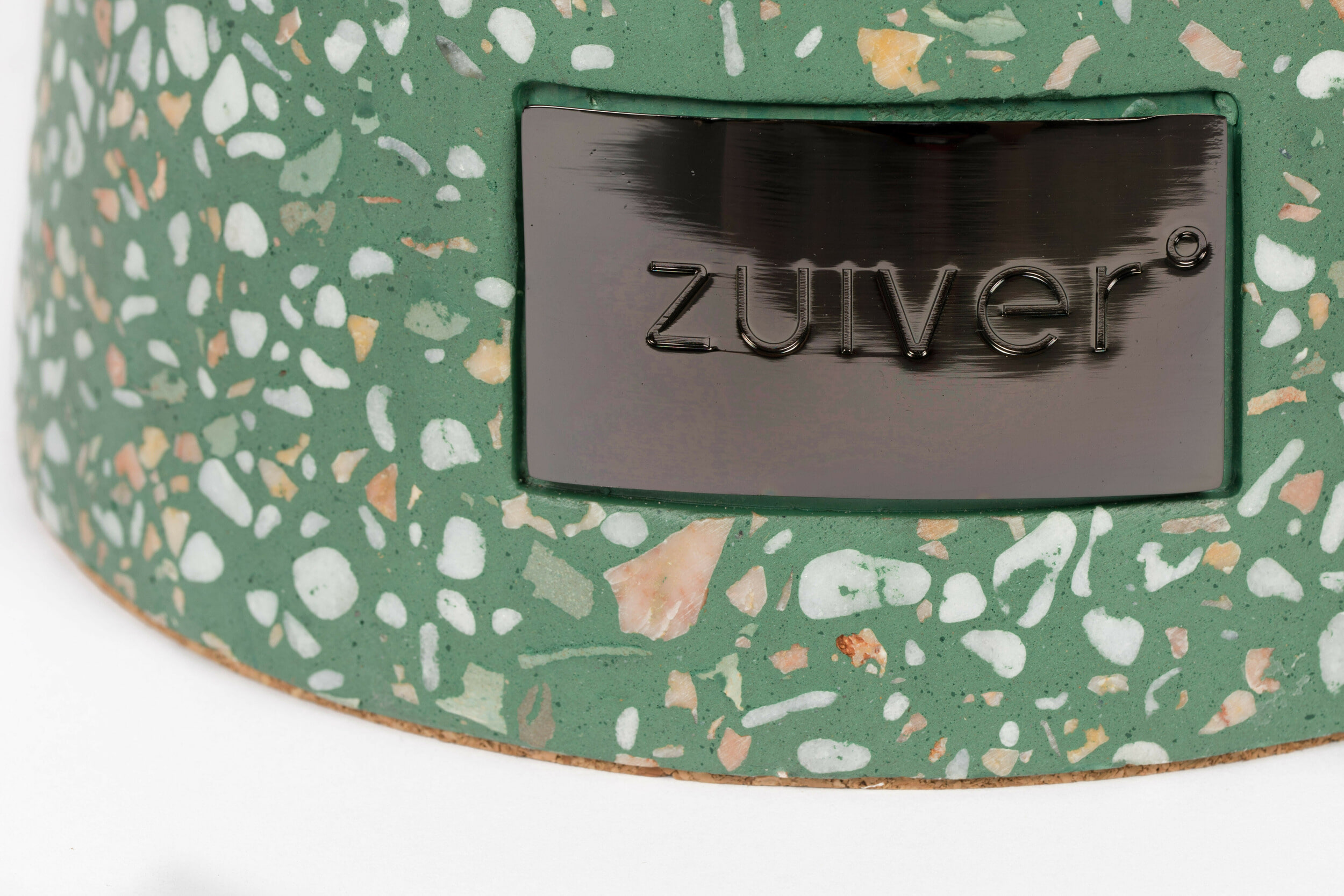 Zuiver Ronde Bijzettafel 'Victoria' Terrazzo, 41cm, kleur Groen