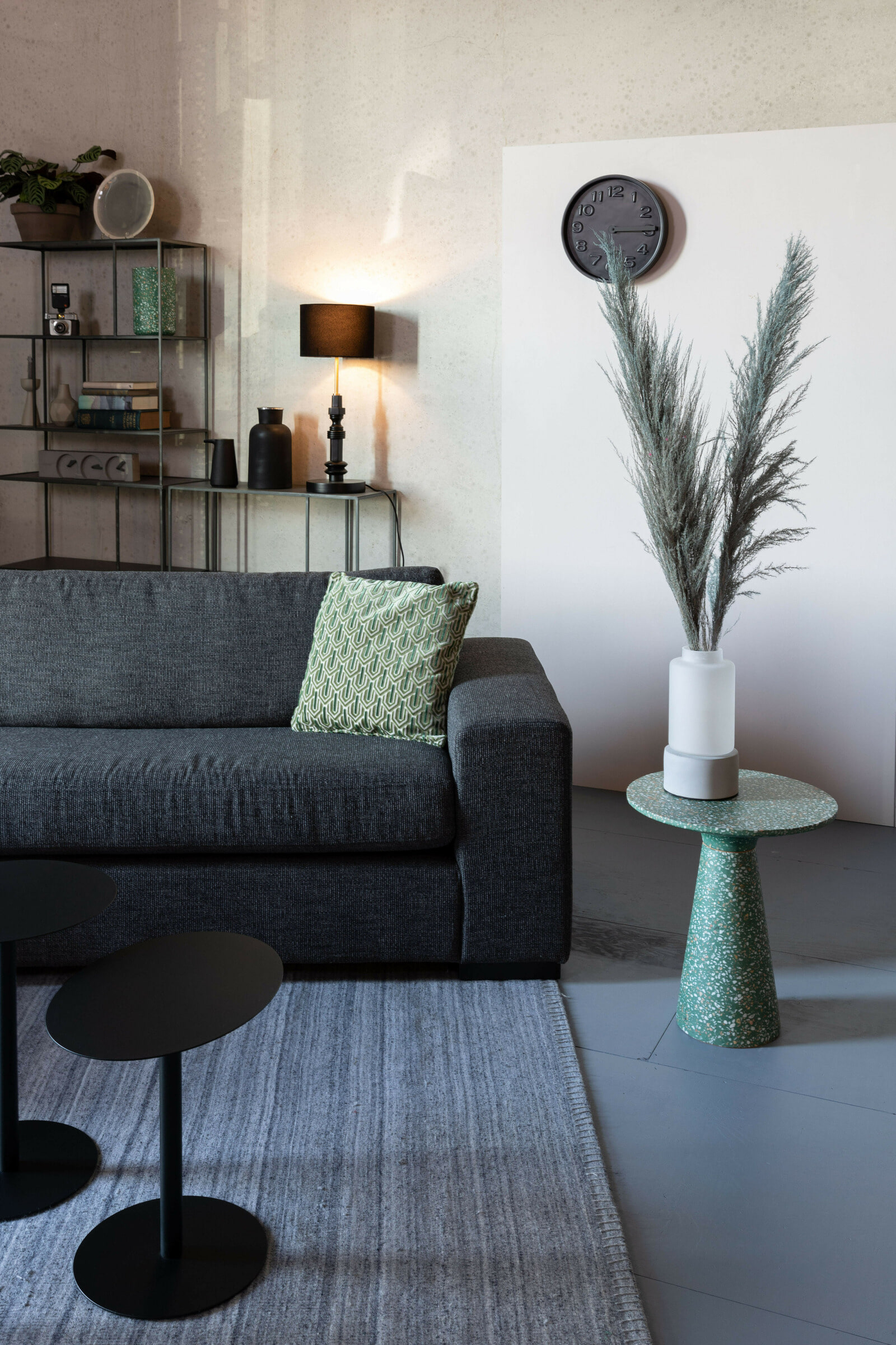 Zuiver Ronde Bijzettafel 'Victoria' Terrazzo, 41cm, kleur Groen