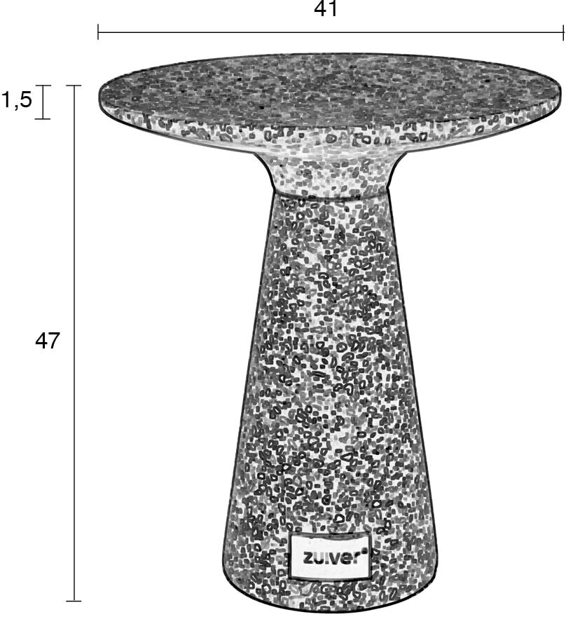 Zuiver Ronde Bijzettafel 'Victoria' Terrazzo, 41cm, kleur Groen