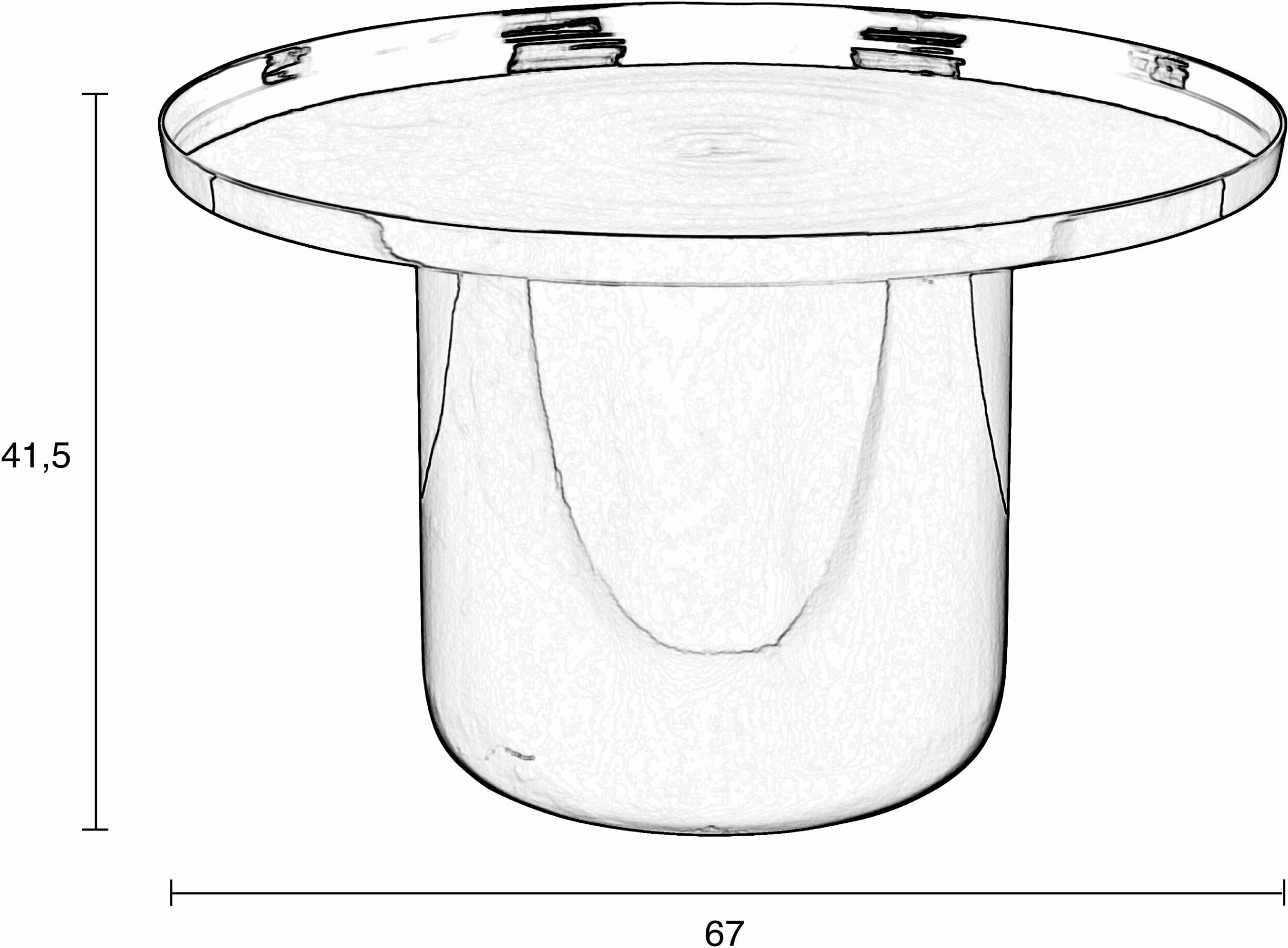 Zuiver Ronde Salontafel 'Shiny Bomb' 67cm, kleur Zwart