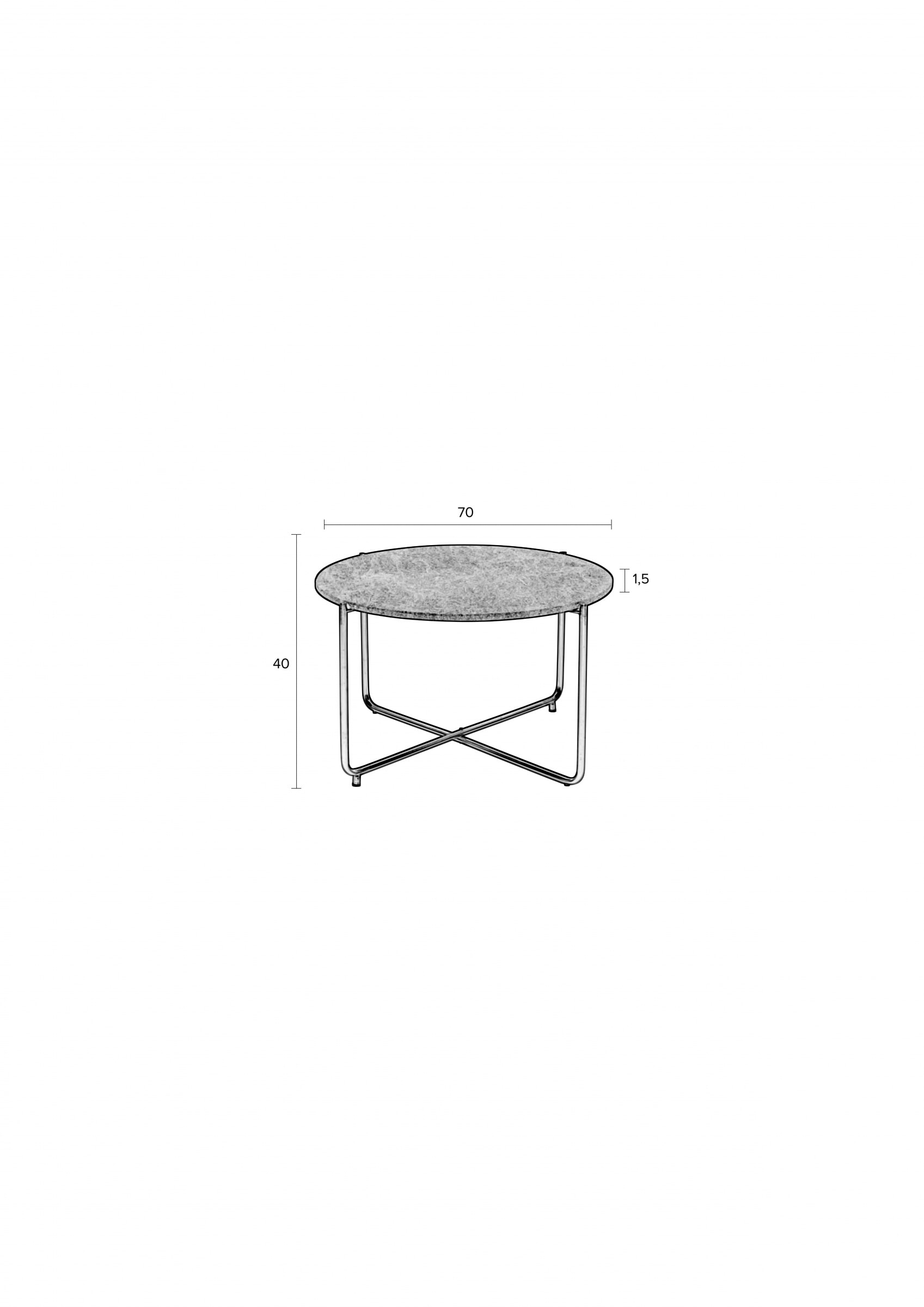 ZILT Salontafel 'Timpa' 70cm, wit marmer