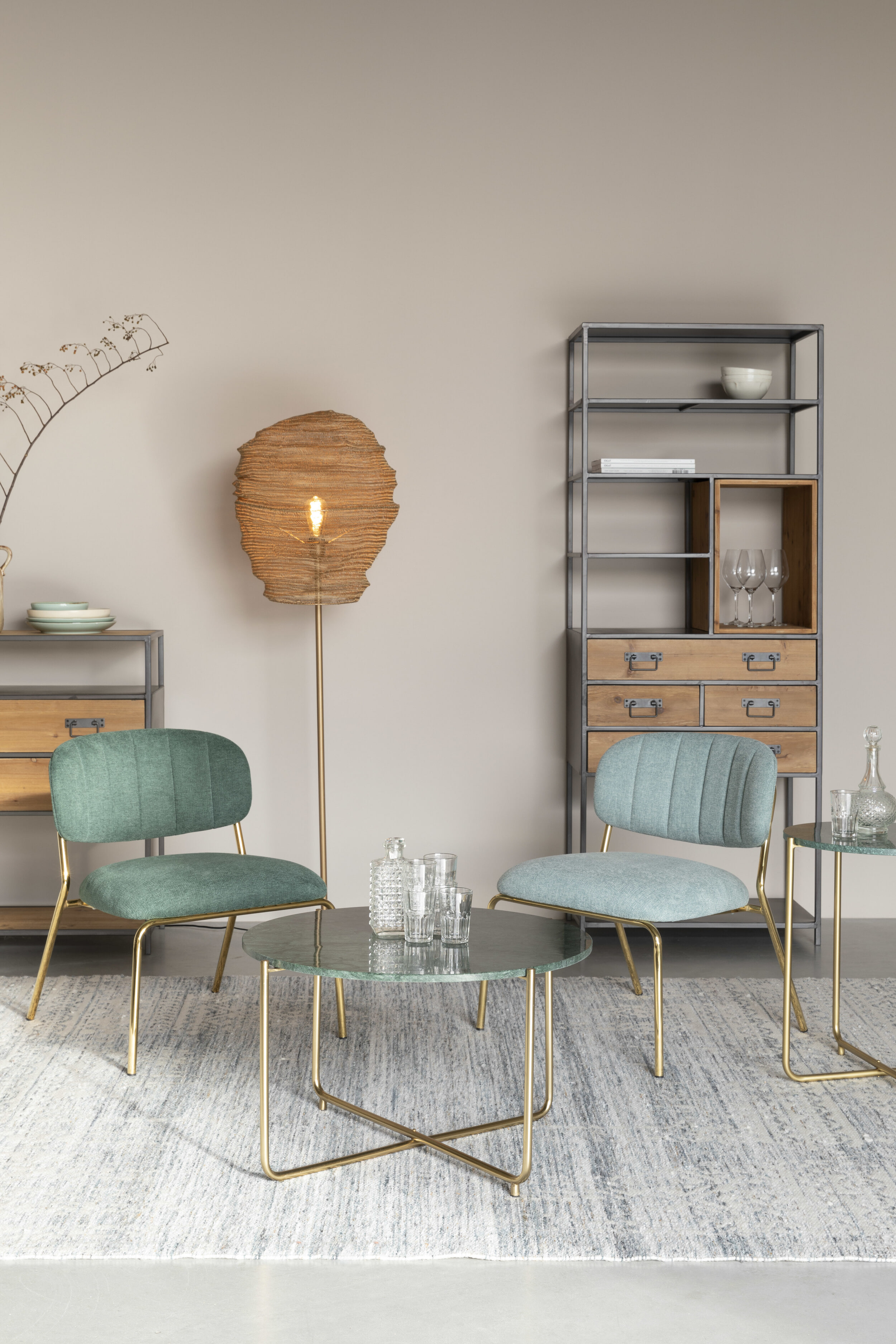ZILT Salontafel 'Timpa' 70cm, groen marmer