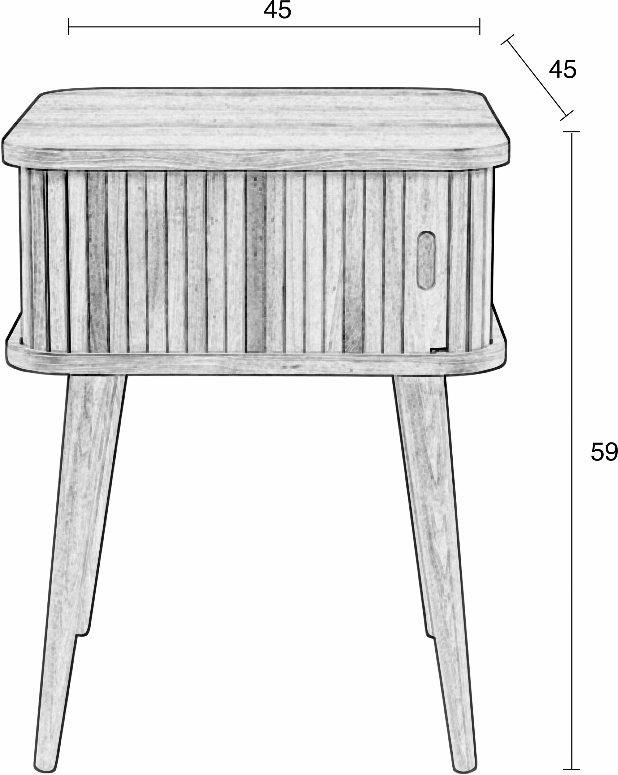 Zuiver Bijzettafel/Nachtkastje 'Barbier' Essenhout, kleur Zwart