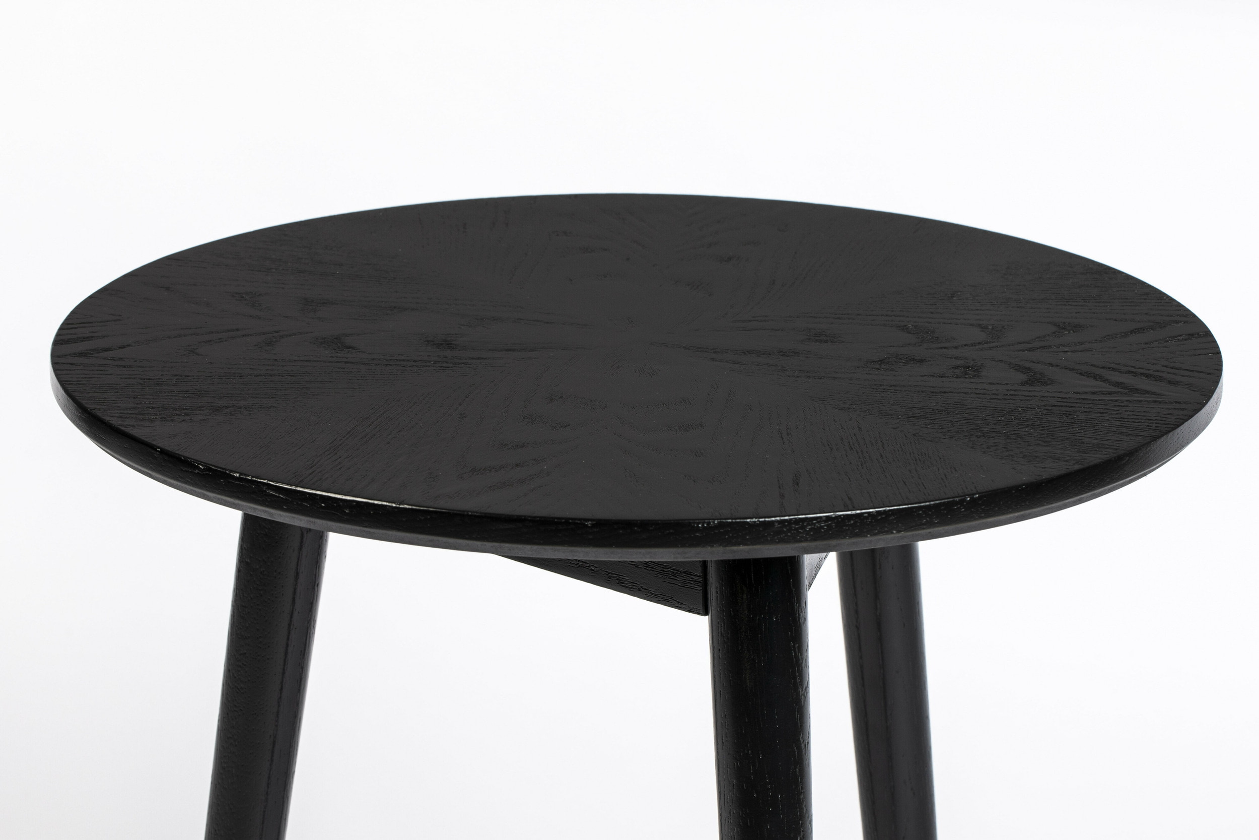 ZILT Ronde Bijzettafel 'Memo' Eikenhout, 50cm, kleur Zwart