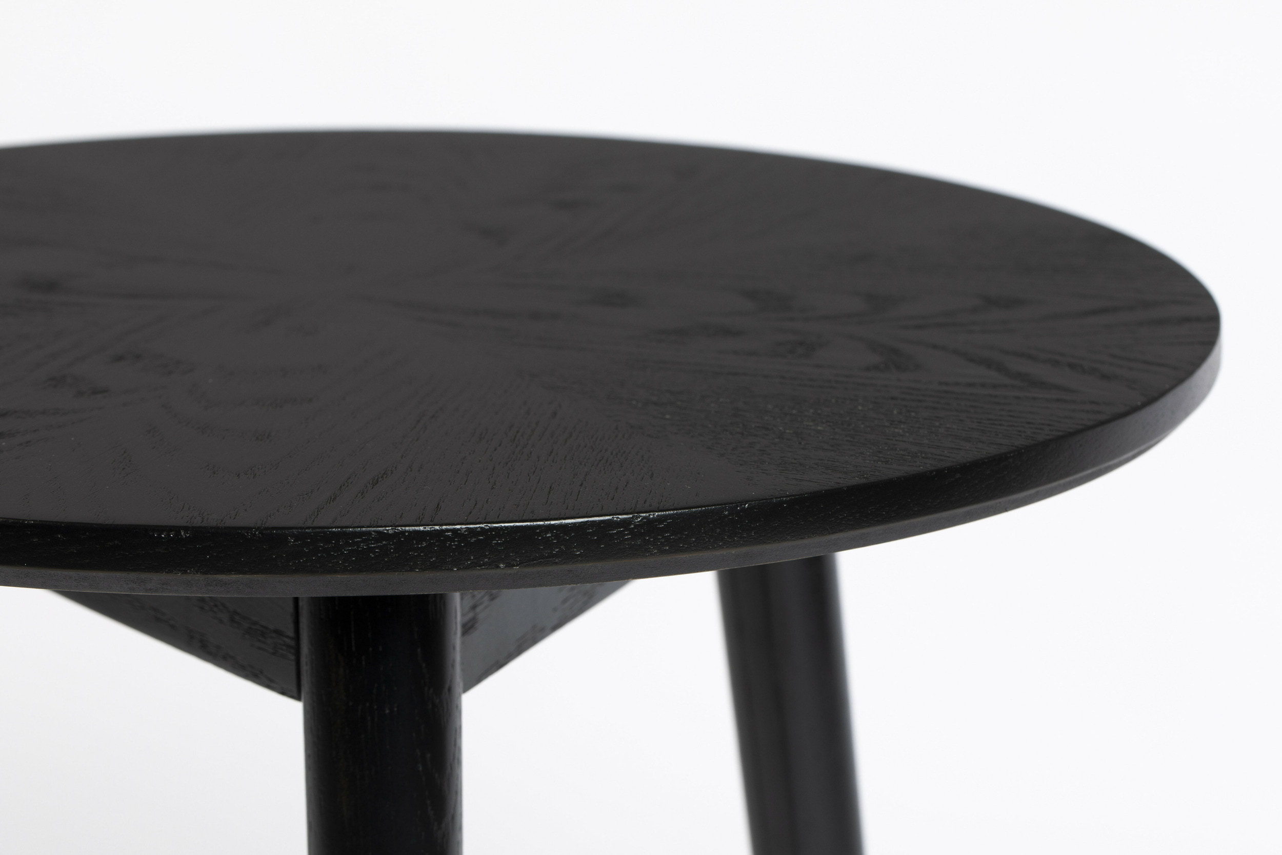 ZILT Ronde Bijzettafel 'Memo' Eikenhout, 50cm, kleur Zwart