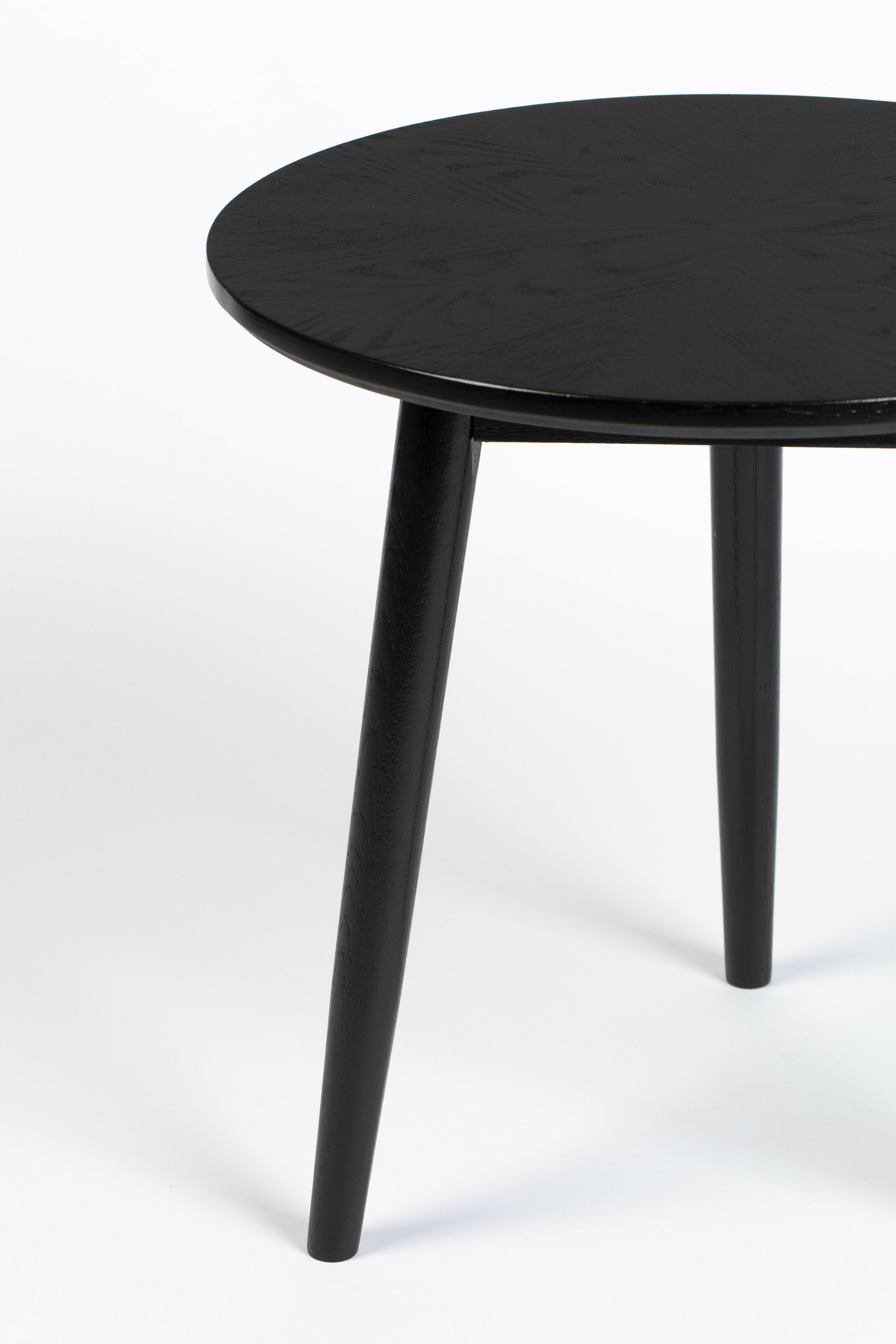 ZILT Ronde Bijzettafel 'Memo' Eikenhout, 50cm, kleur Zwart