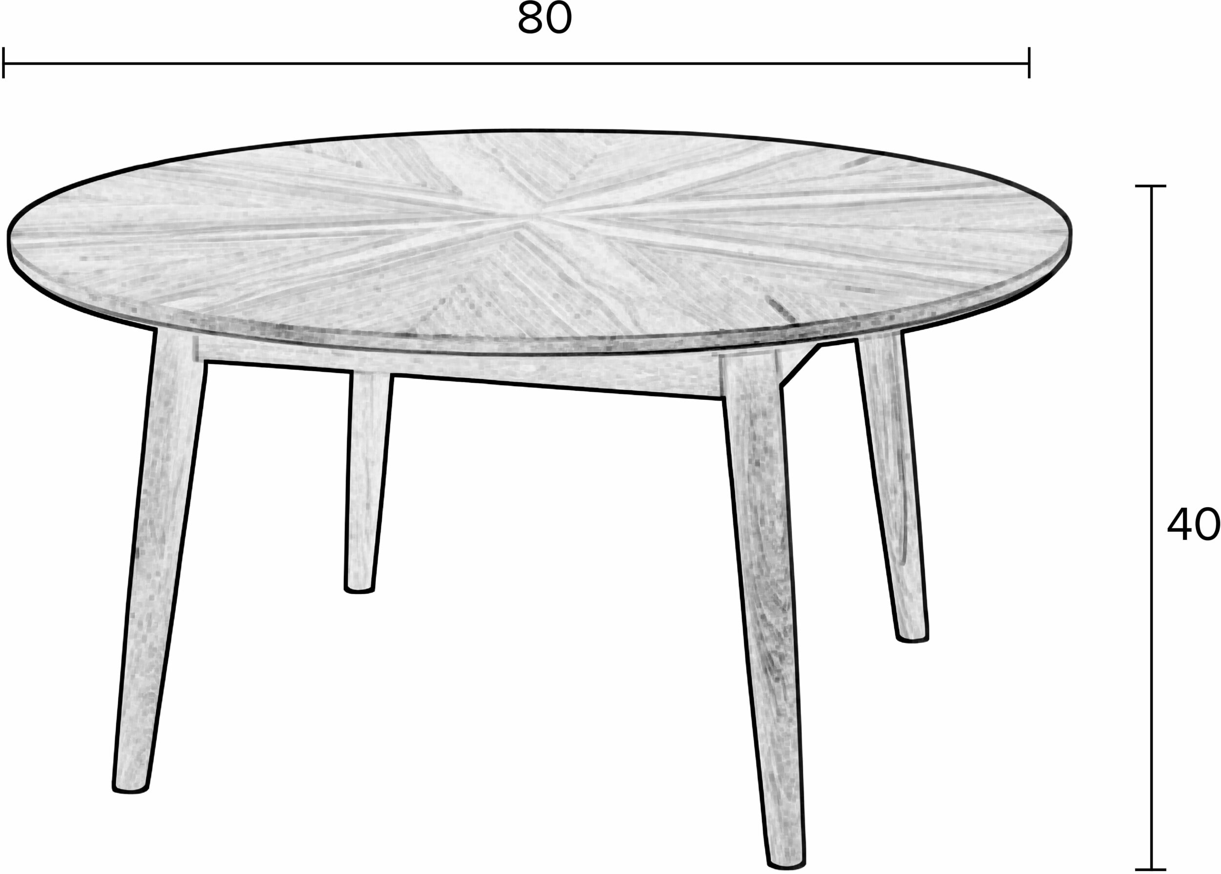 ZILT Ronde Salontafel 'Memo' Eikenhout, 80cm, kleur Naturel