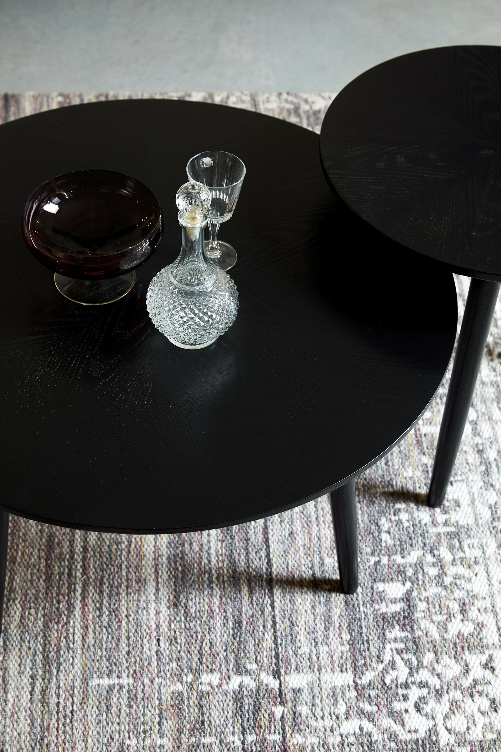 ZILT Ronde Salontafel 'Memo' Eikenhout, 80cm, kleur Zwart
