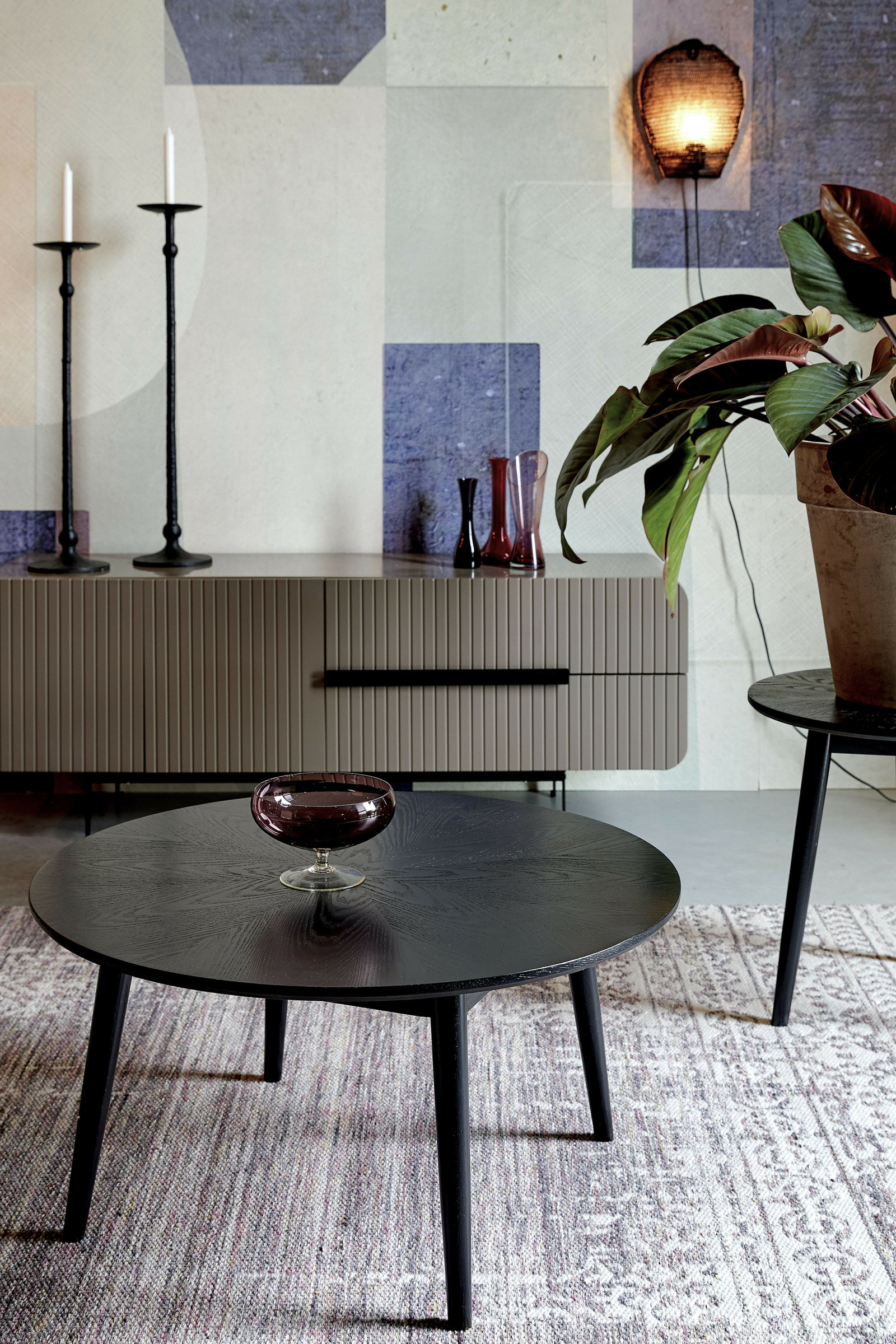 ZILT Ronde Salontafel 'Memo' Eikenhout, 80cm, kleur Zwart