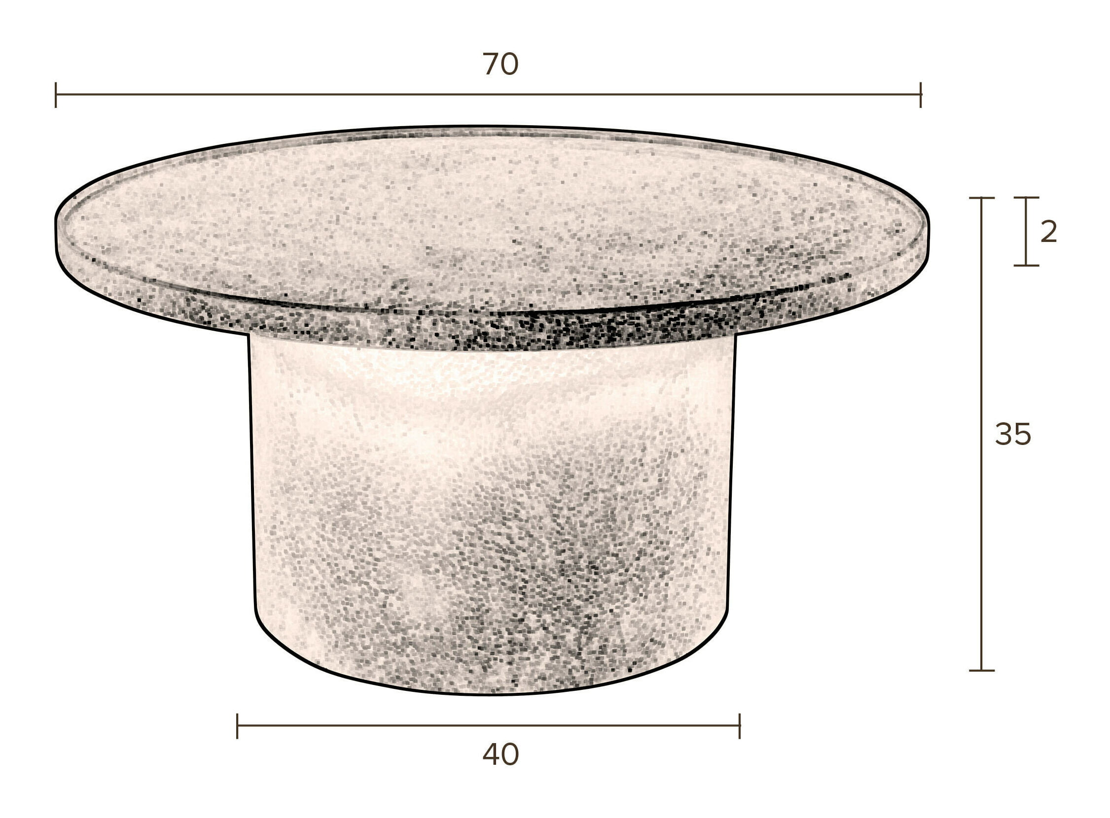 Dutchbone Salontafel 'Winston' Metaal, 70cm