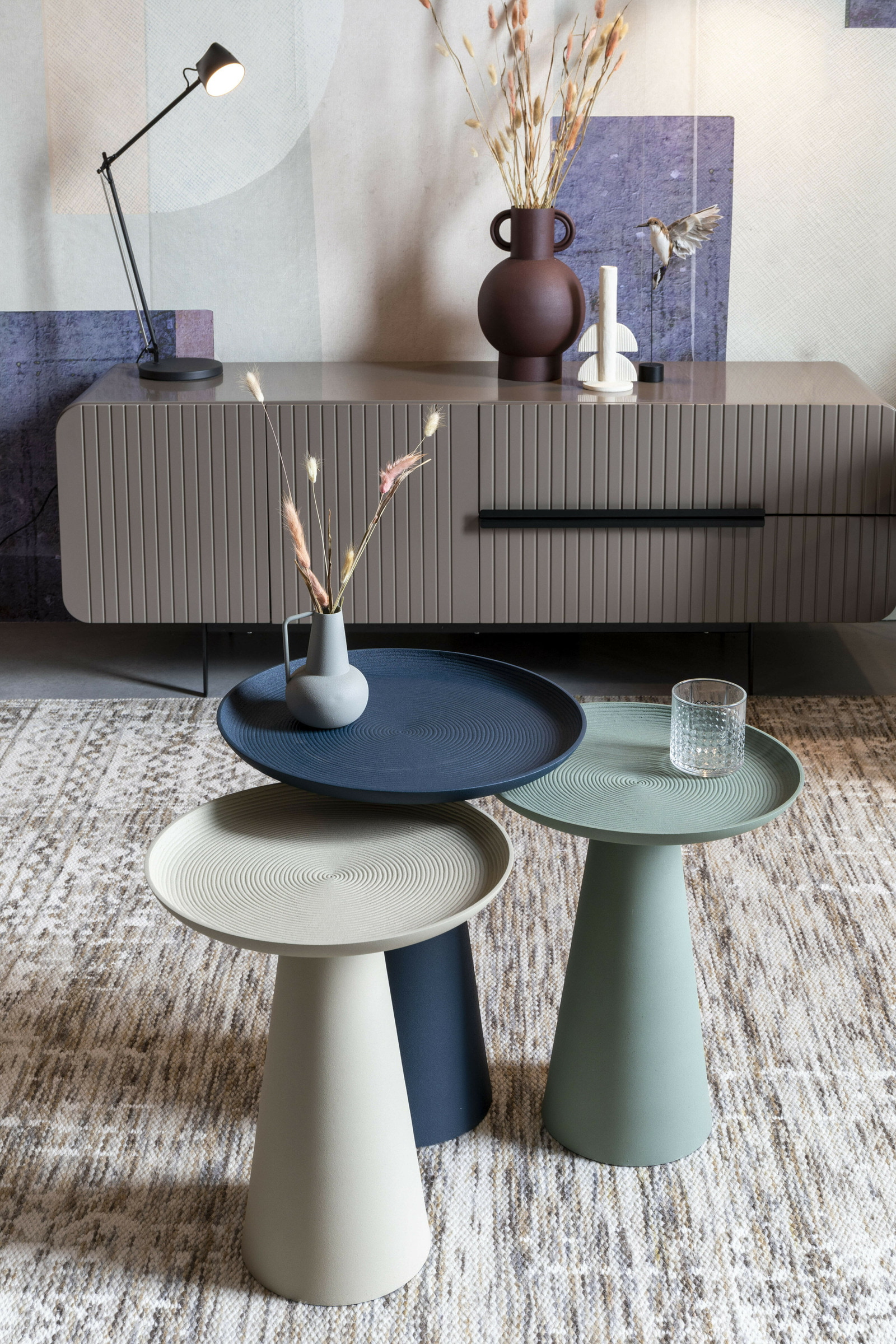 ZILT Ronde Bijzettafel 'Lassi' kleur Blauw, 40cm