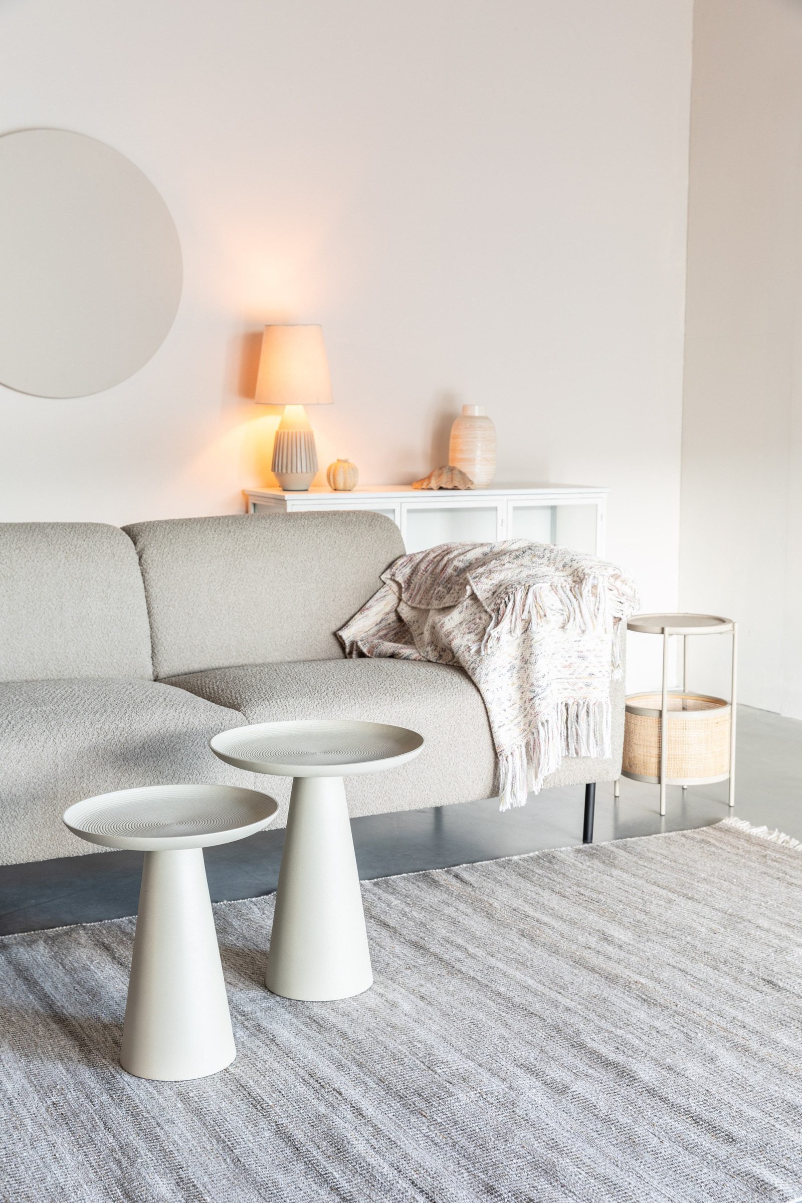 ZILT Ronde Bijzettafel 'Lassi' kleur Ivory, 40cm
