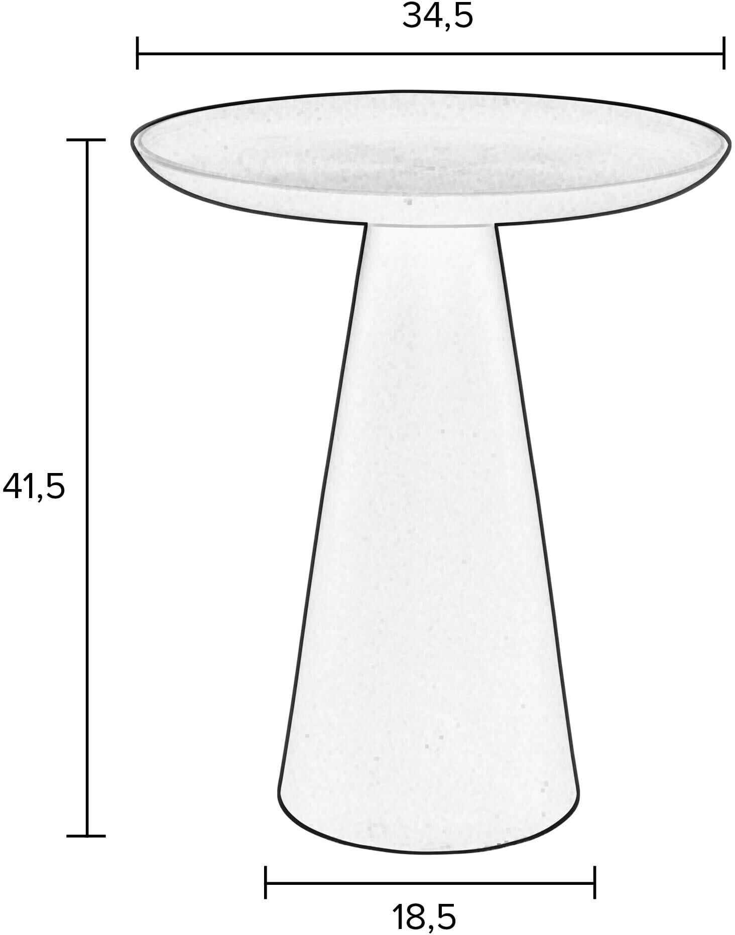 ZILT Ronde Bijzettafel 'Lassi' kleur Ivory, 35cm
