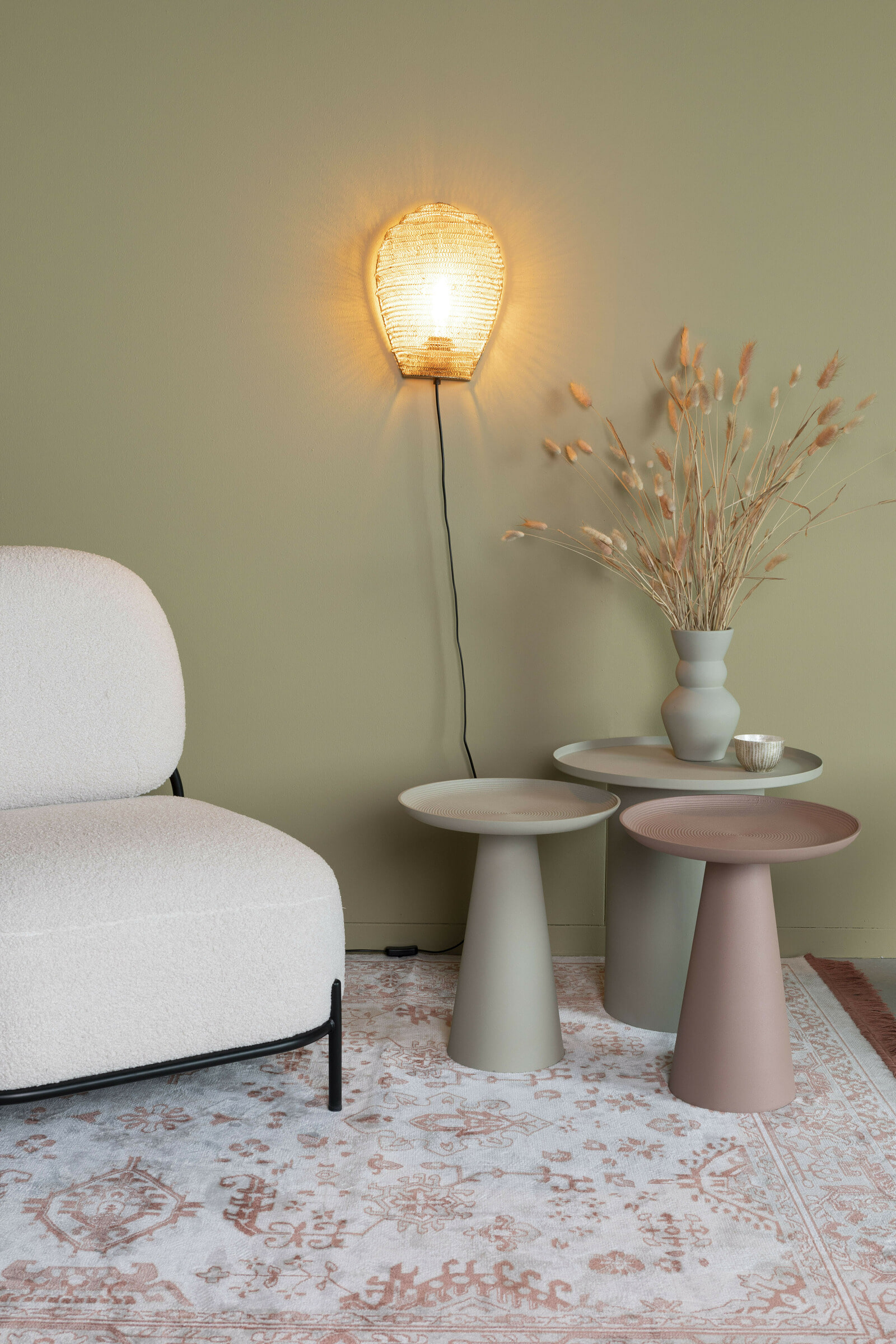 ZILT Ronde Bijzettafel 'Michee' 45cm, kleur Ivory
