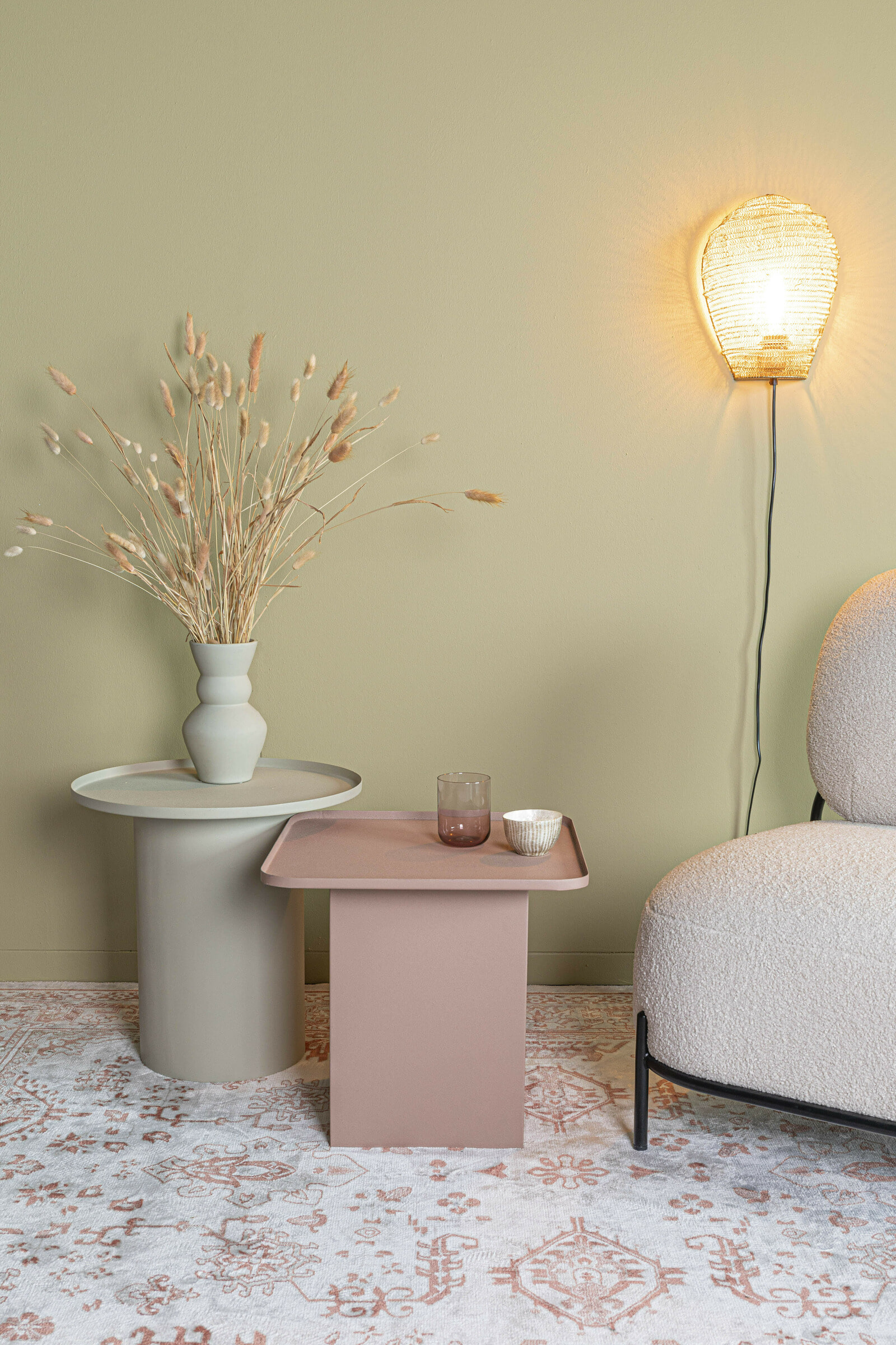 ZILT Ronde Bijzettafel 'Michee' 45cm, kleur Ivory