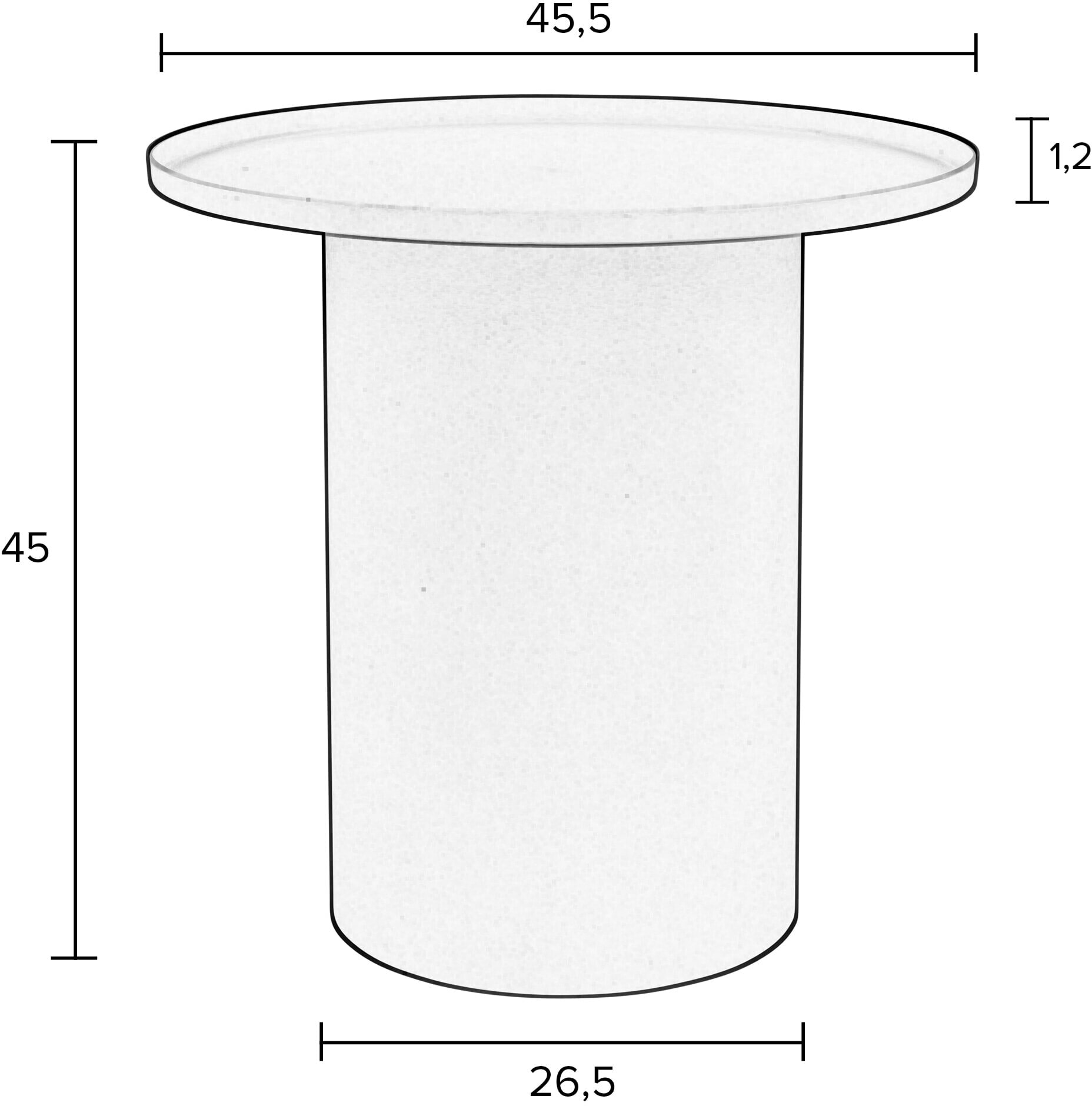 ZILT Ronde Bijzettafel 'Michee' 45cm, kleur Ivory