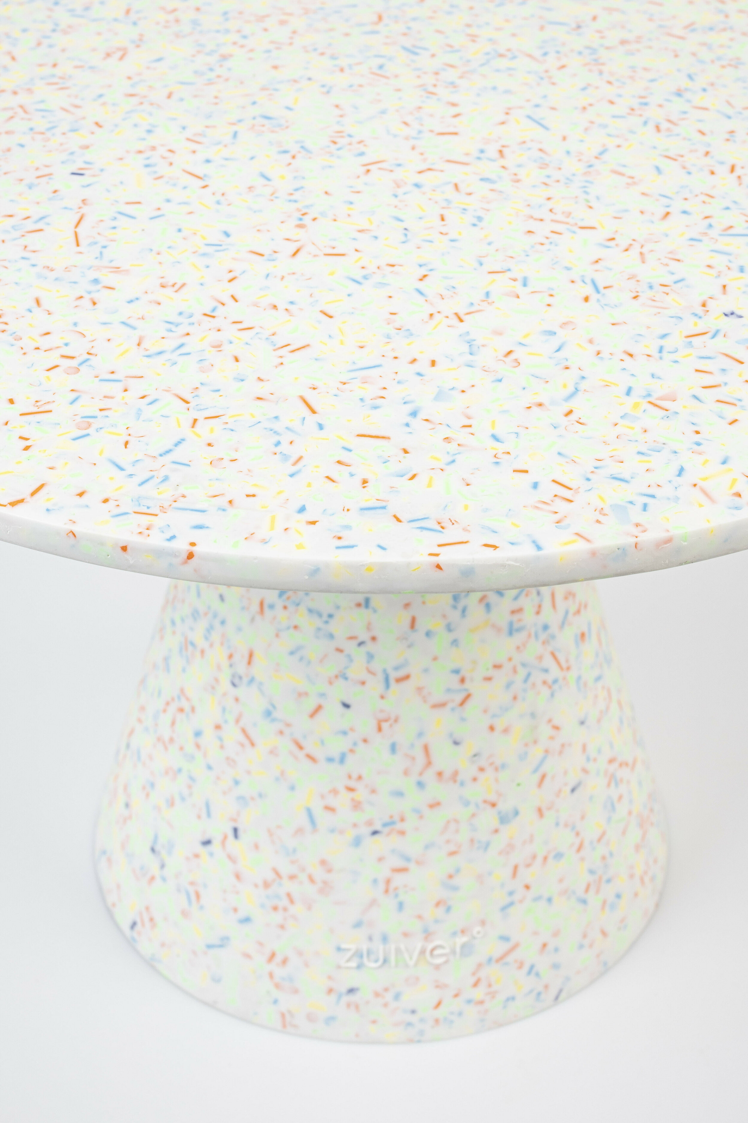 Zuiver Ronde Salontafel 'Victoria' Terrazzo, 50cm, kleur Wit