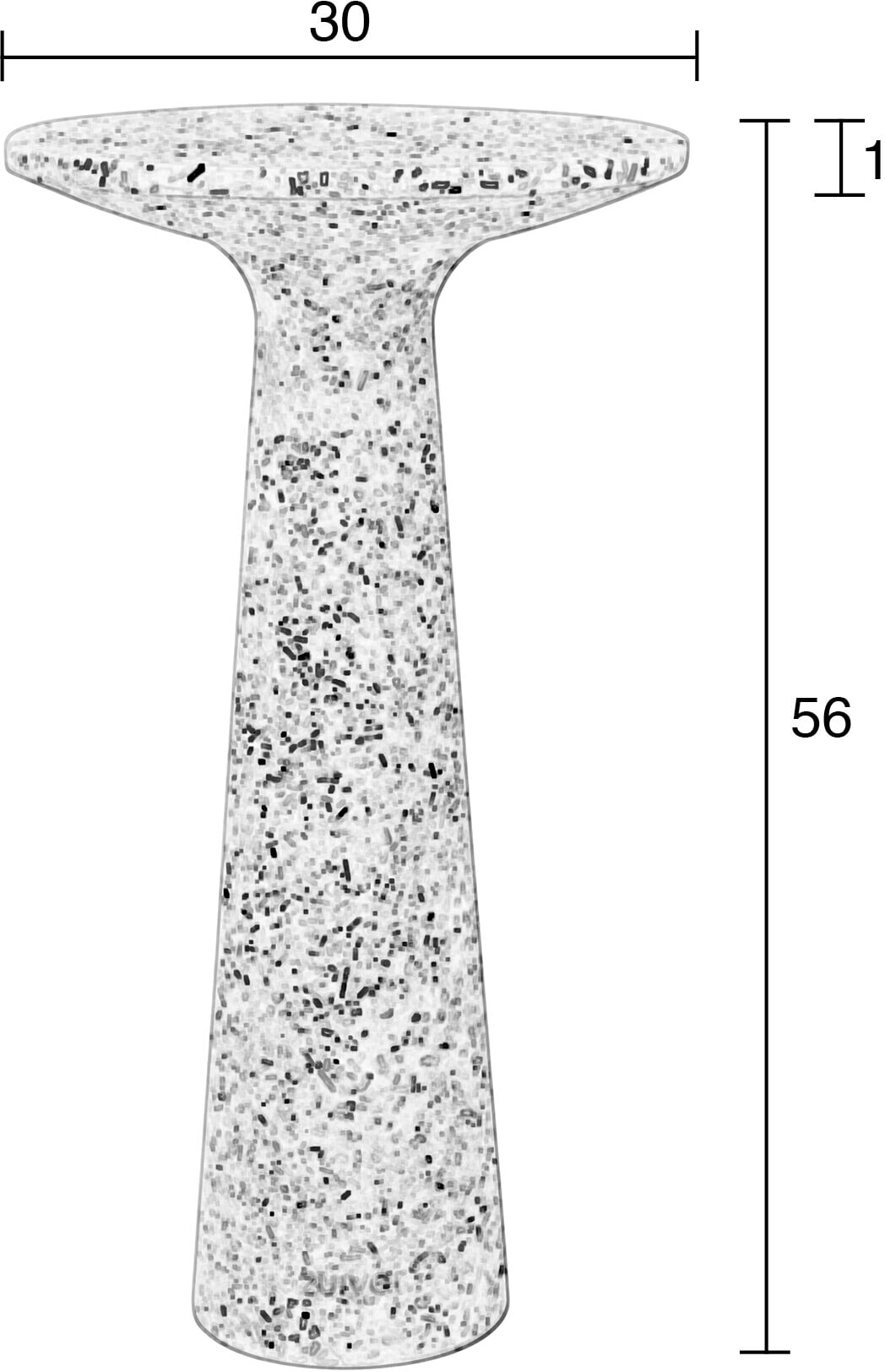 Zuiver Ronde Bijzettafel 'Victoria' Terrazzo, 56cm hoog, kleur Wit