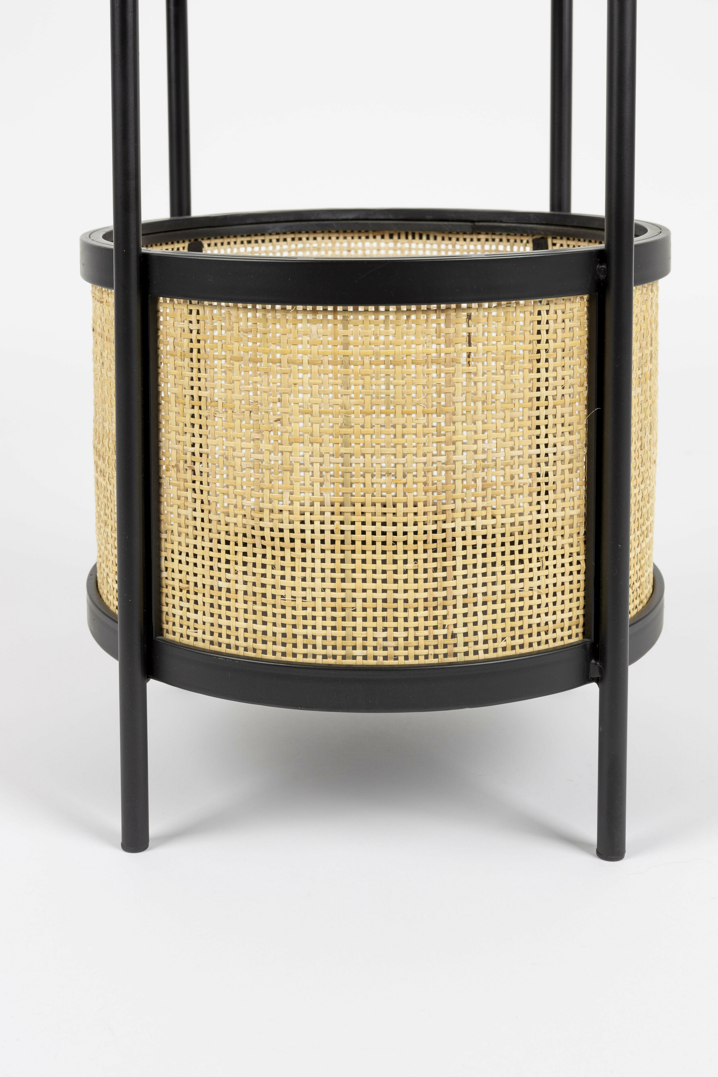 ZILT Ronde Bijzettafel 'Maddie' Rotan, kleur Zwart